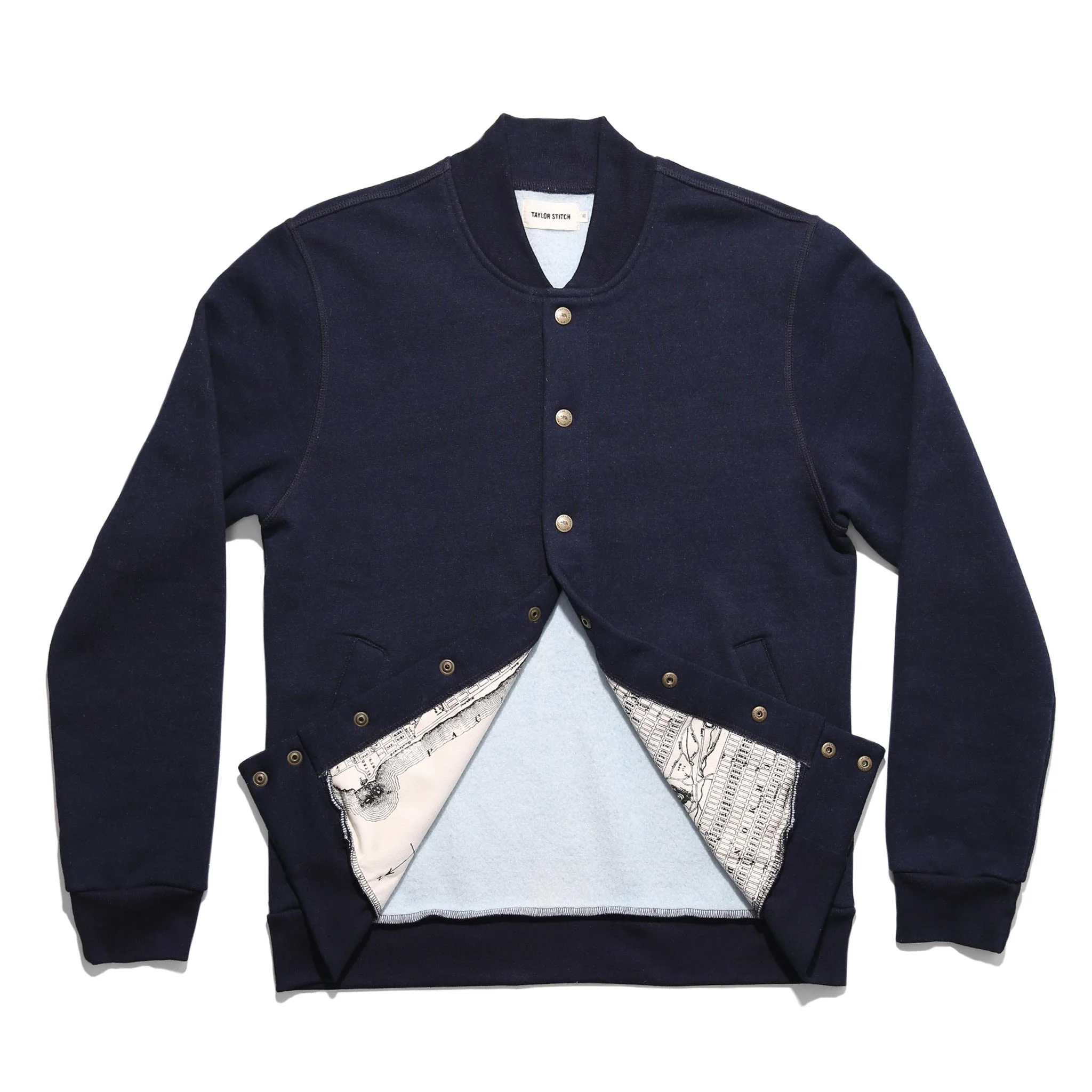 The Bomber in Indigo Fleece - Image 9