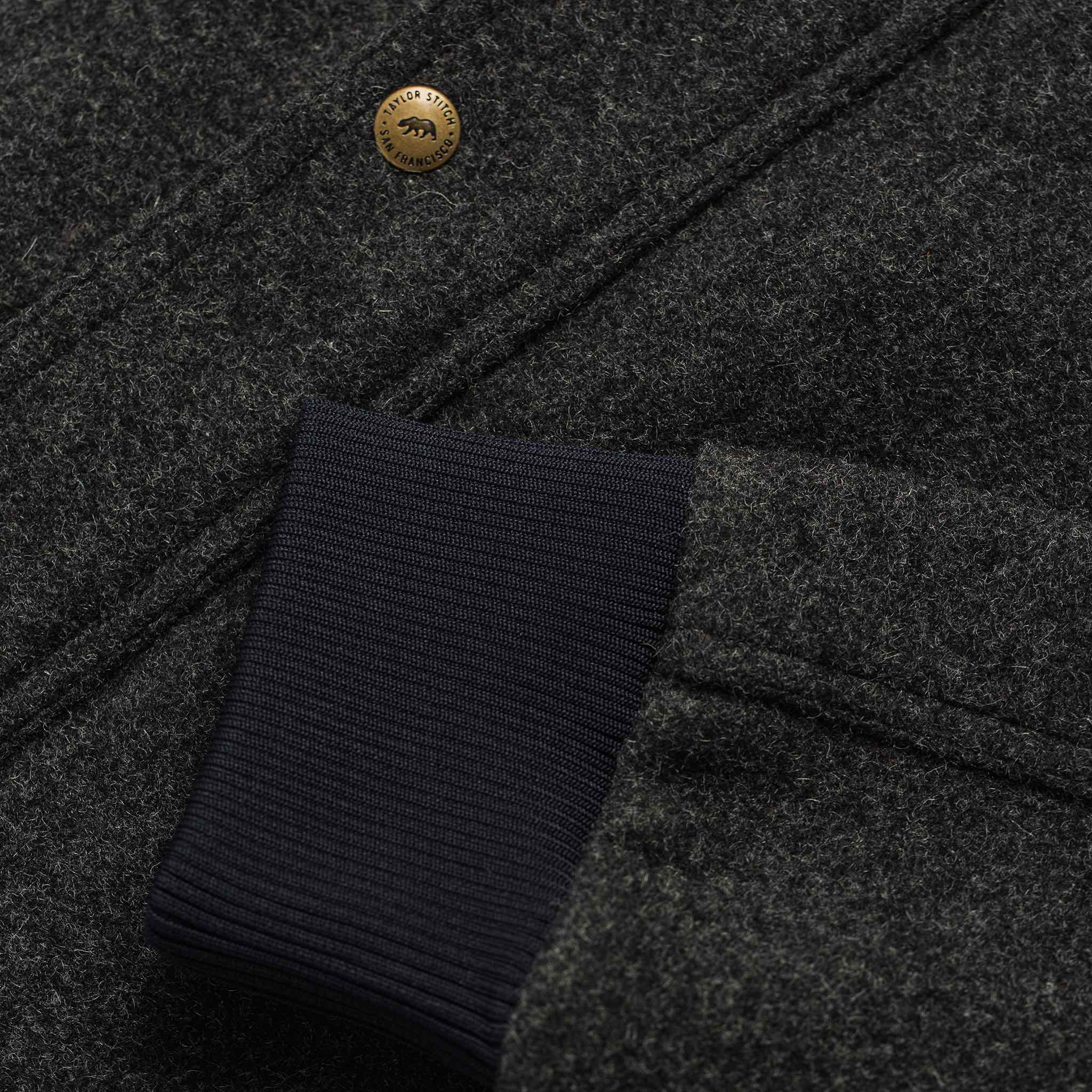 The Bomber Jacket in Charcoal Wool - Image 8