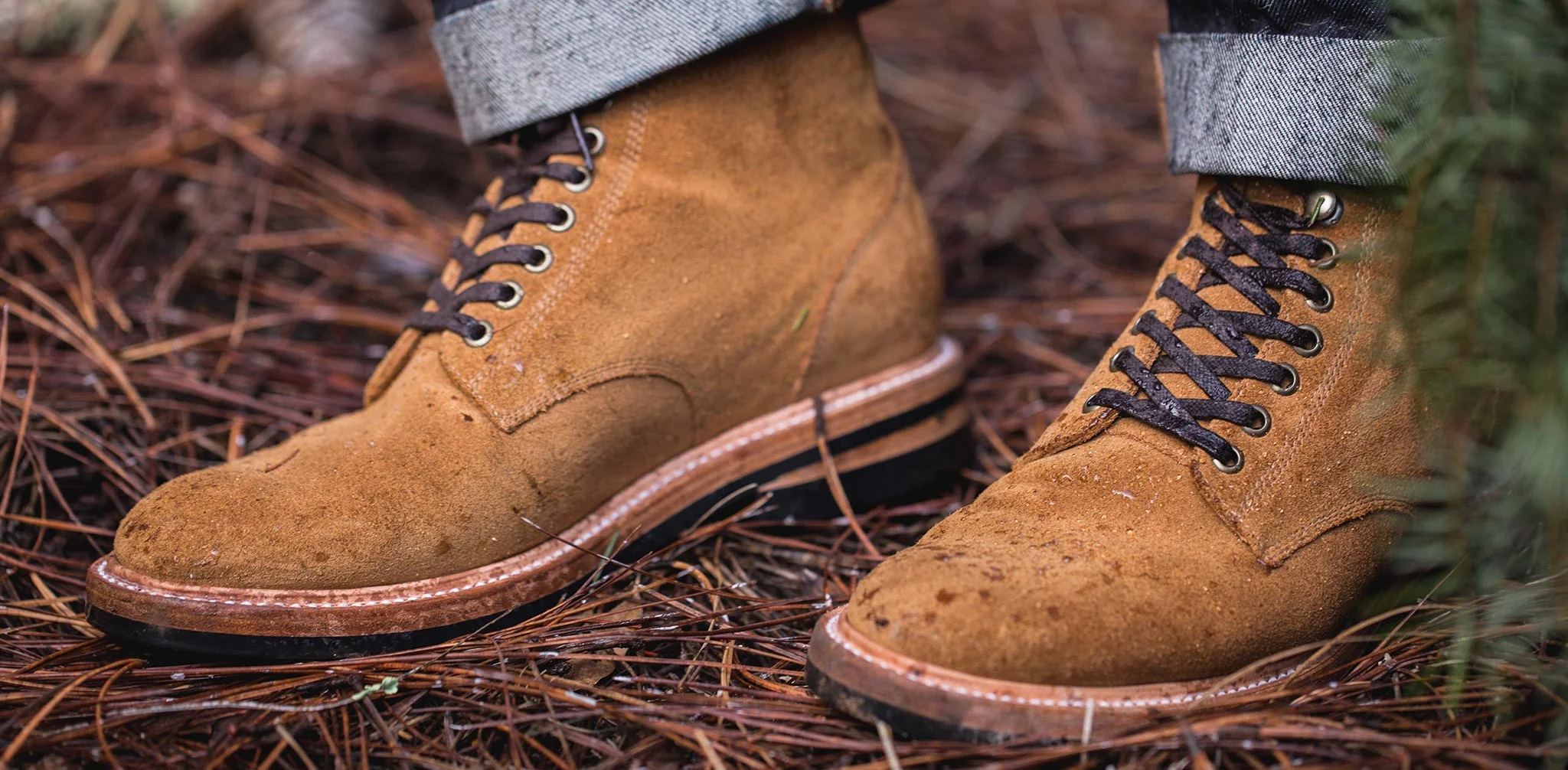 The Trench Boot in Golden Weatherproof Suede - Image 8