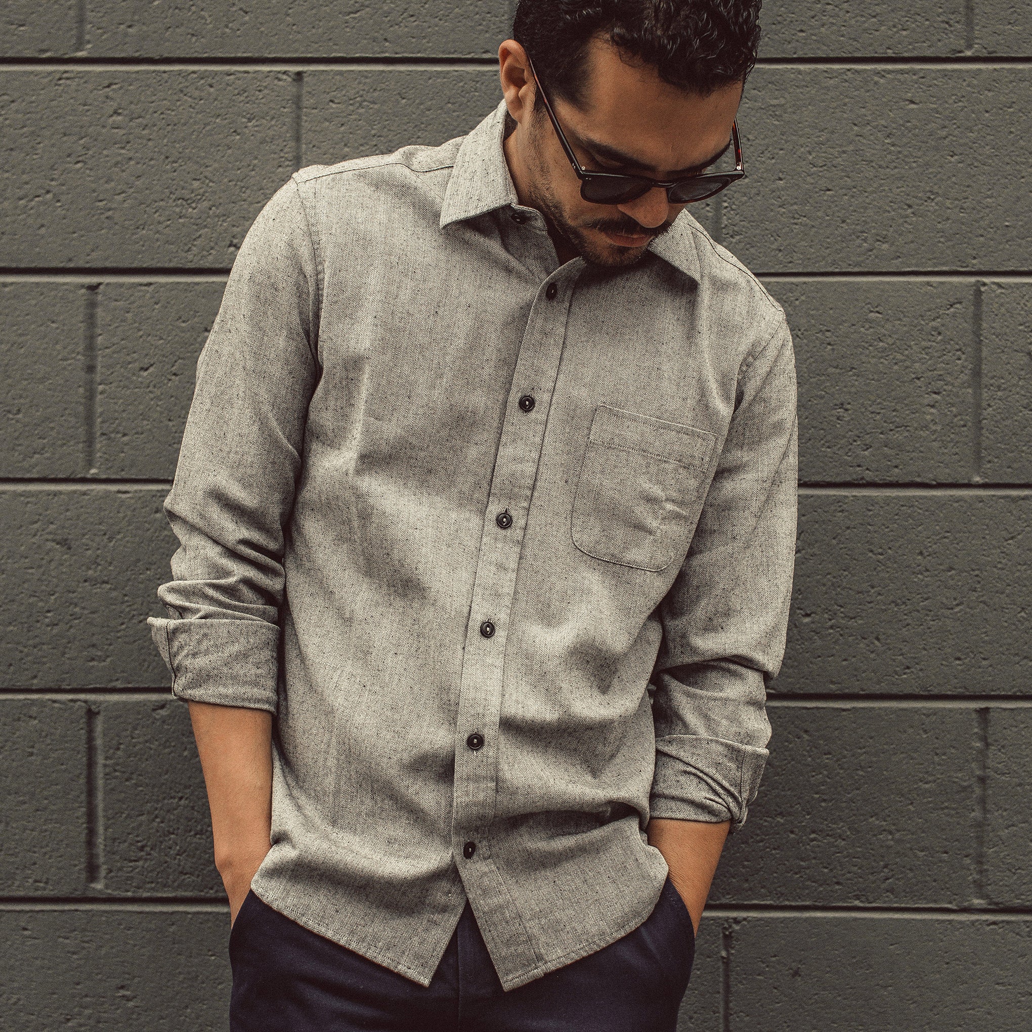 The California in Charcoal Herringbone - Image 2