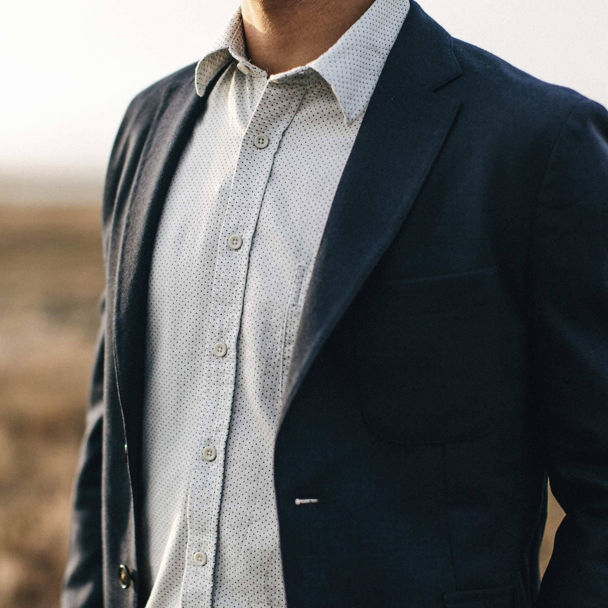 The California in Navy Jacquard Dot - Image 3
