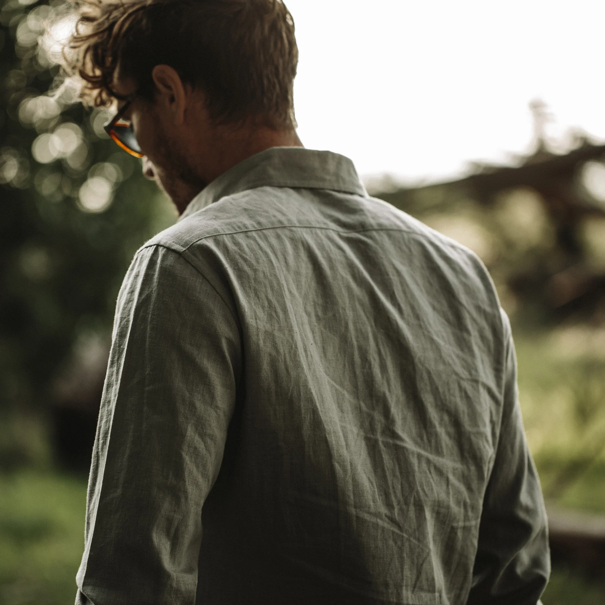 The California in Olive Hemp Poplin - Image 4