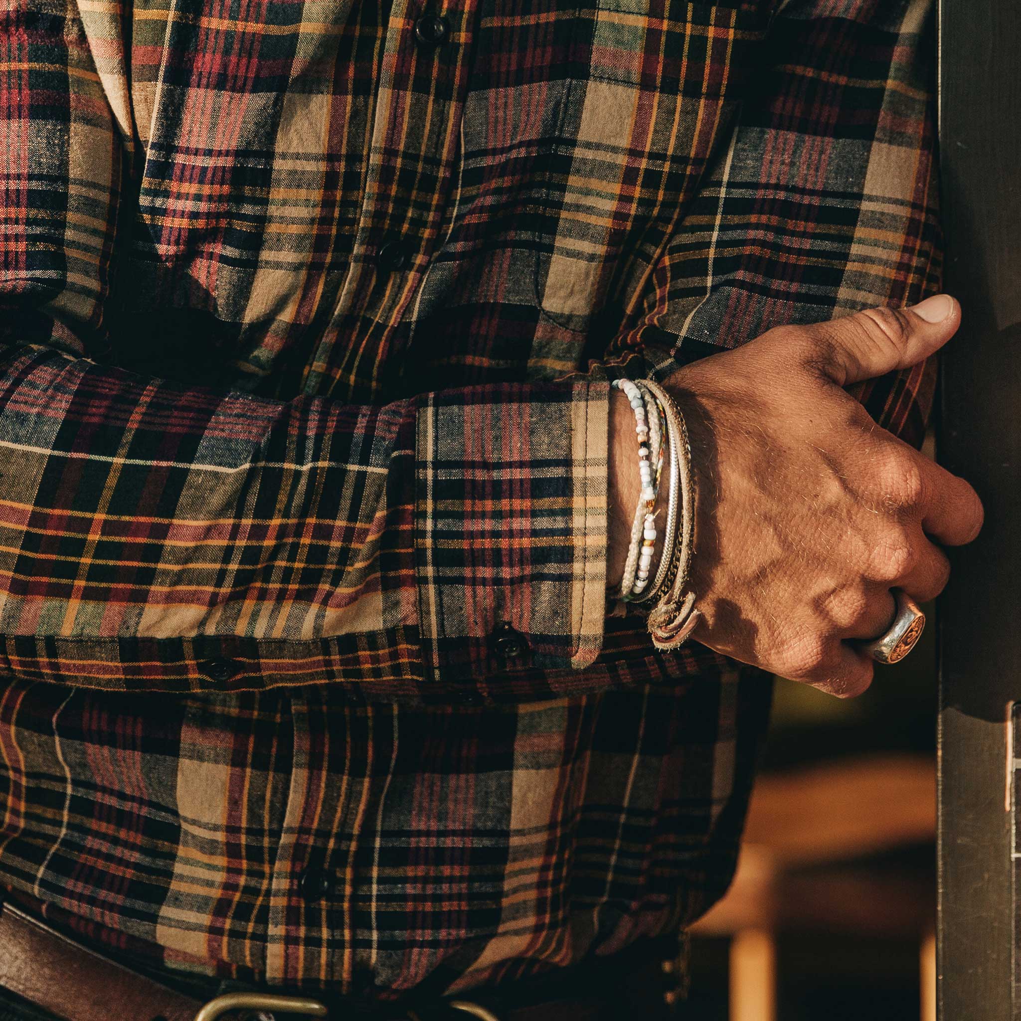 The California in Vintage Navy Madras - Image 4