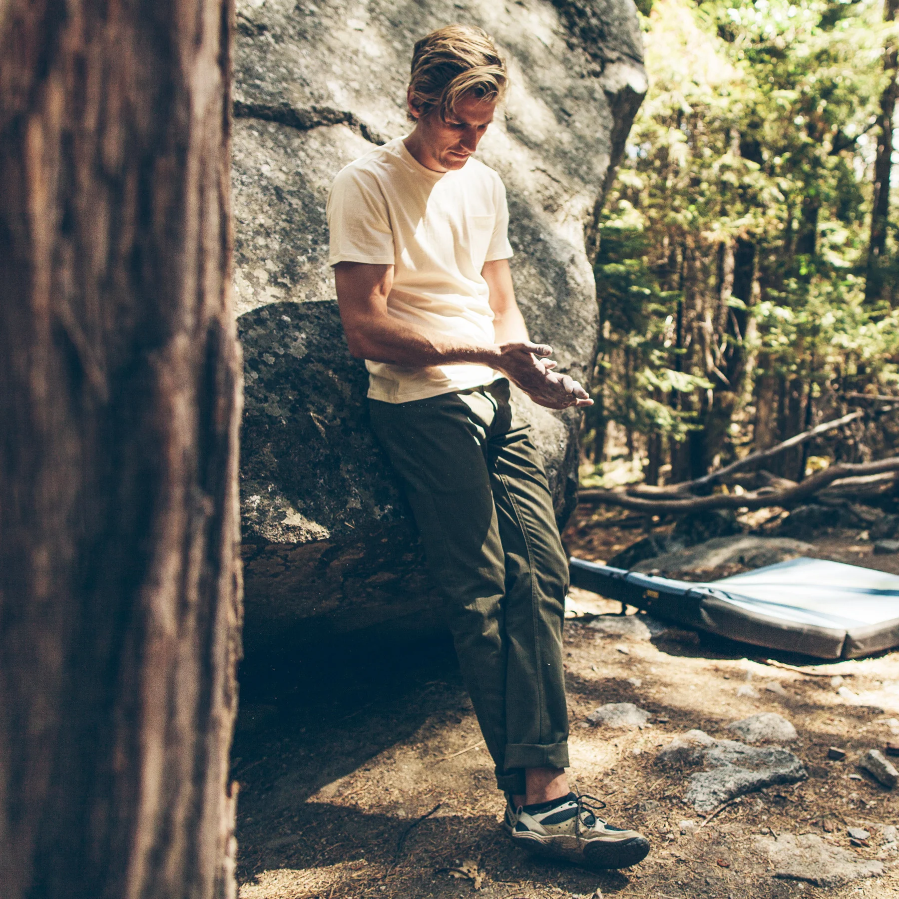 The Camp Pant in Olive Drab Herringbone - Image 5