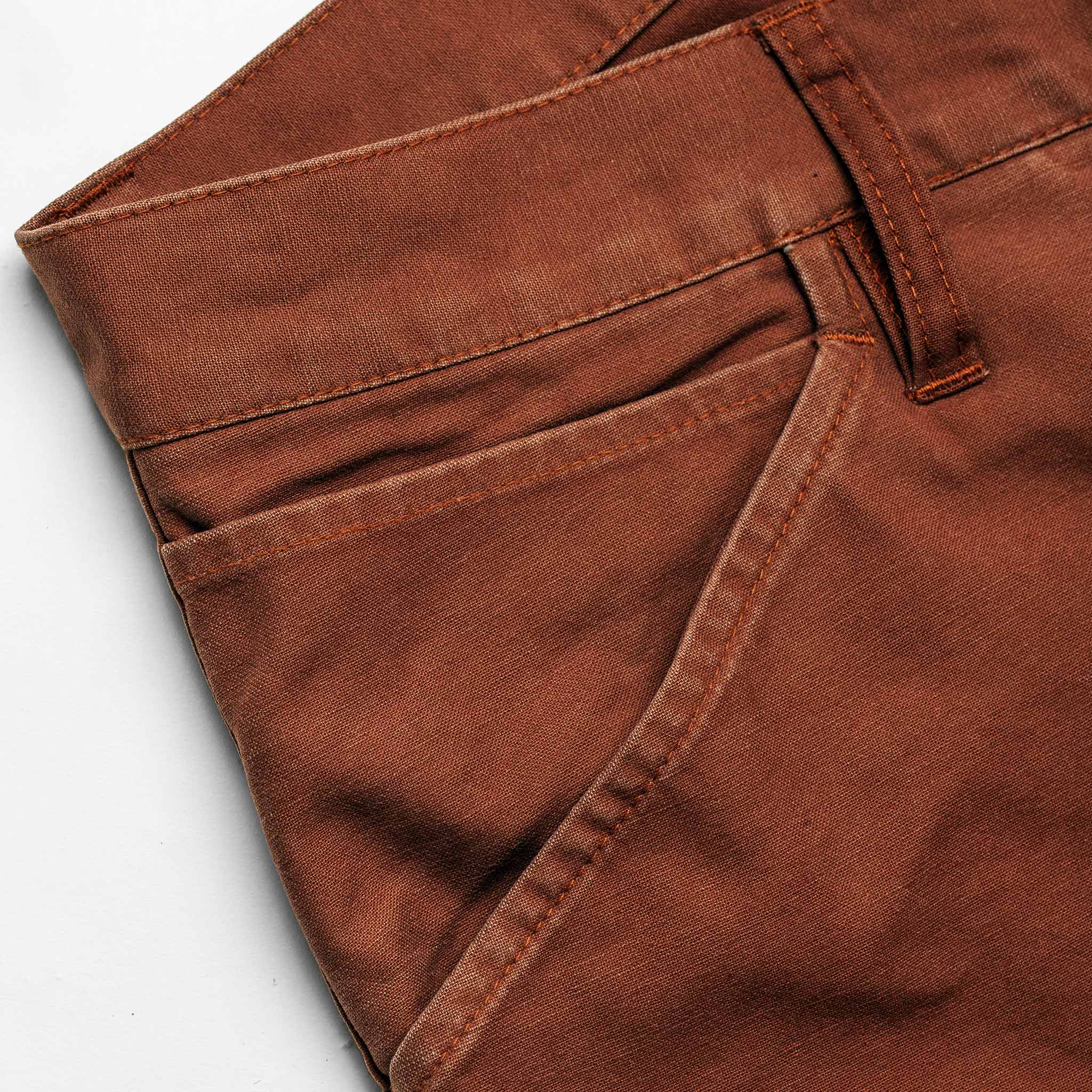 The Camp Pant in Rust Reverse Sateen - Image 7