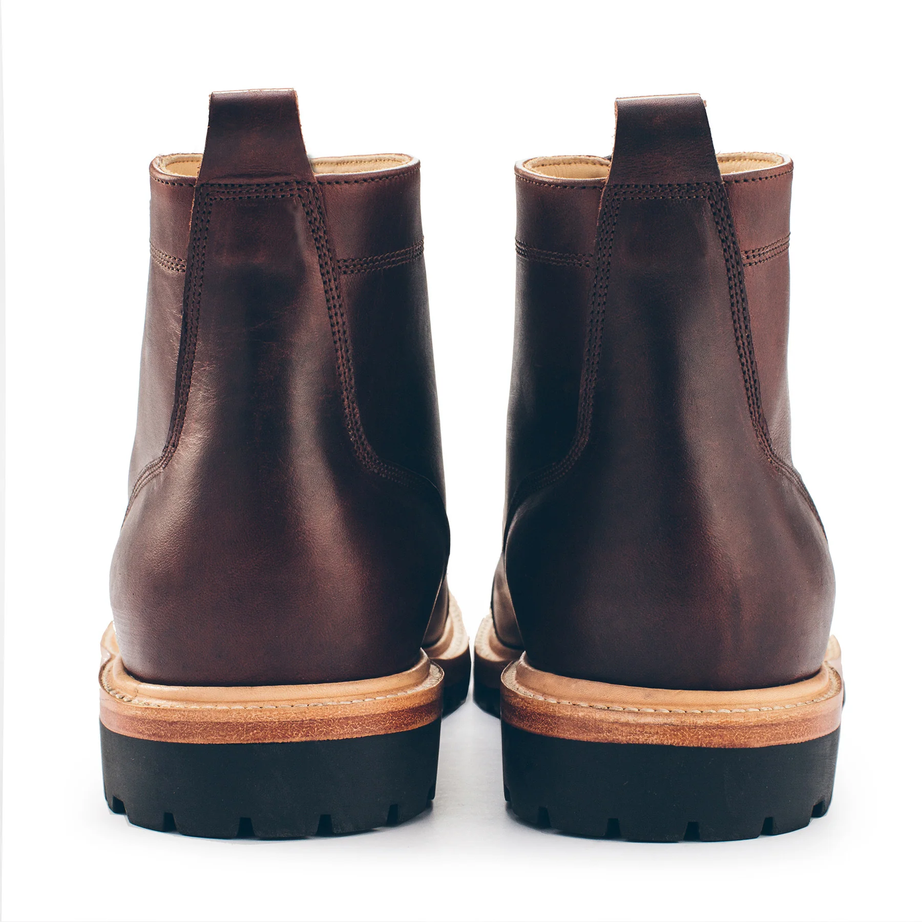 The Cap Toe Moto Boot in Brown Steerhide - Image 7