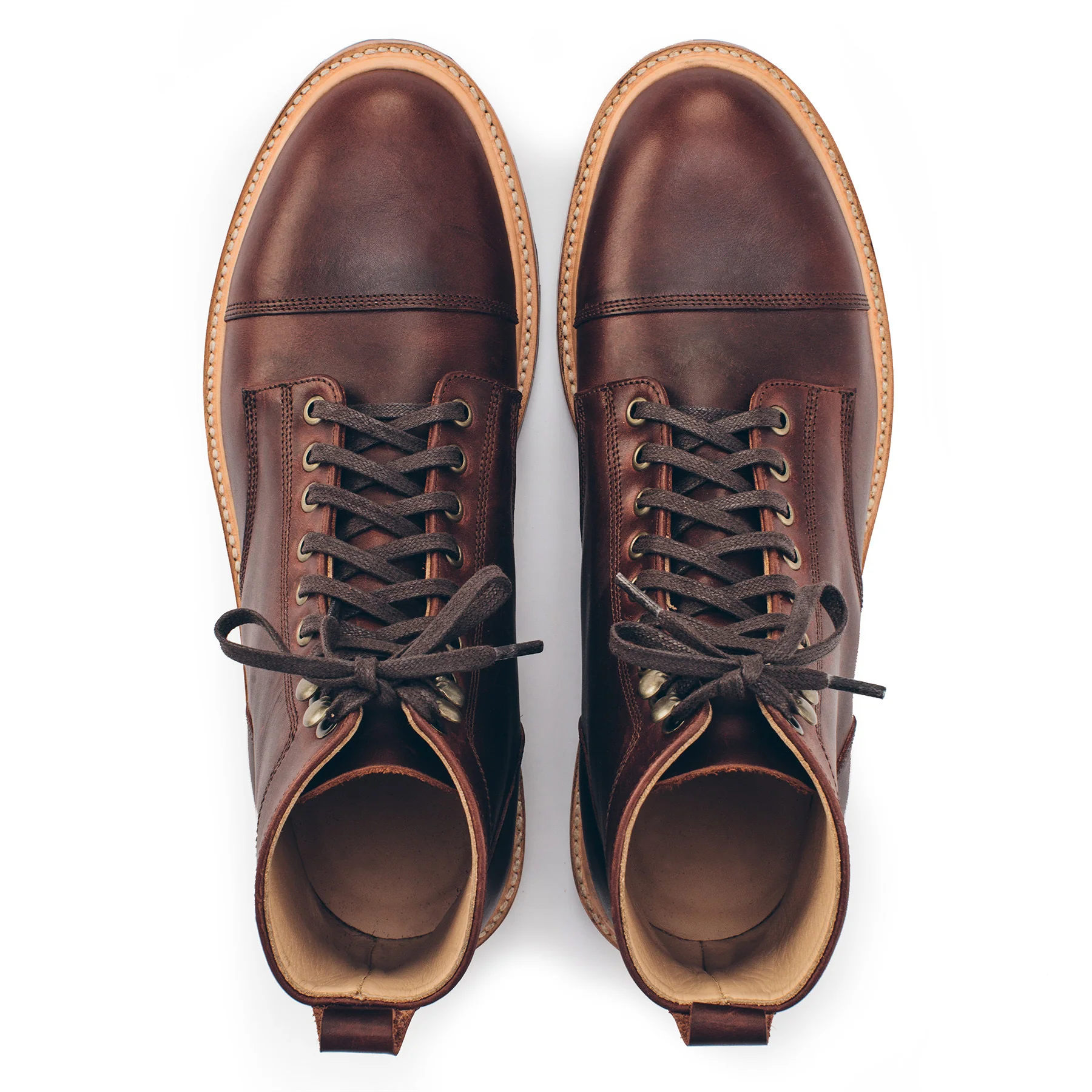 The Cap Toe Moto Boot in Brown Steerhide - Image 8