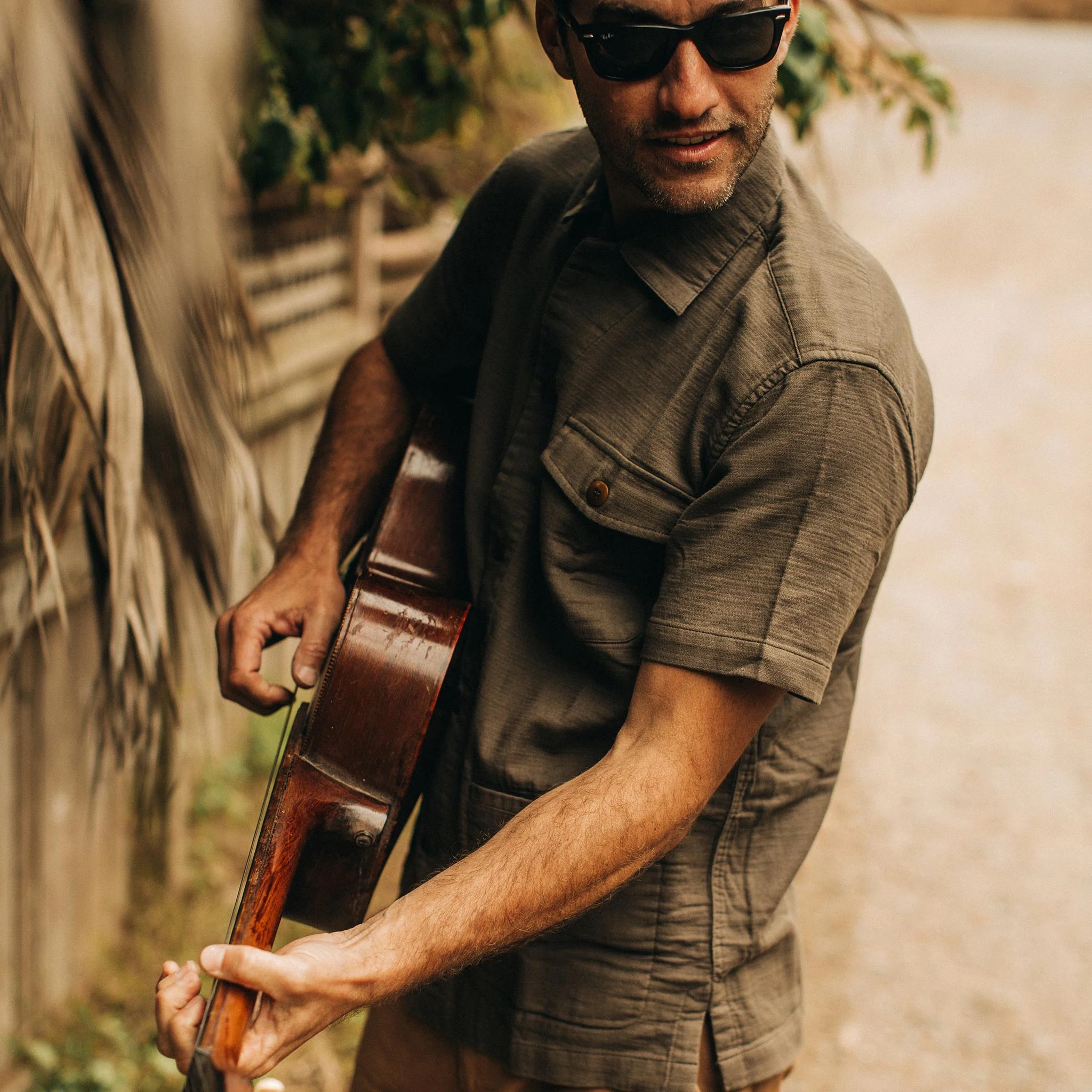 The Caravan Shirt in Walnut Double Cloth - Image 2