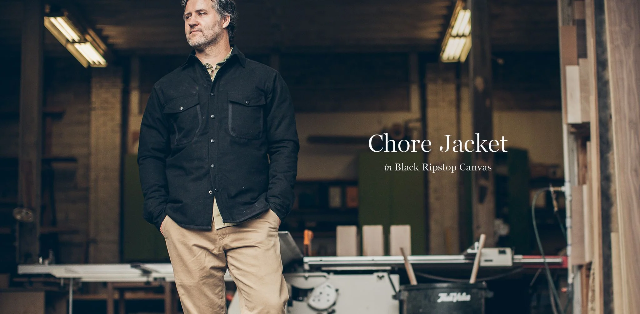 The Chore Jacket in Black Ripstop Canvas - Image 8