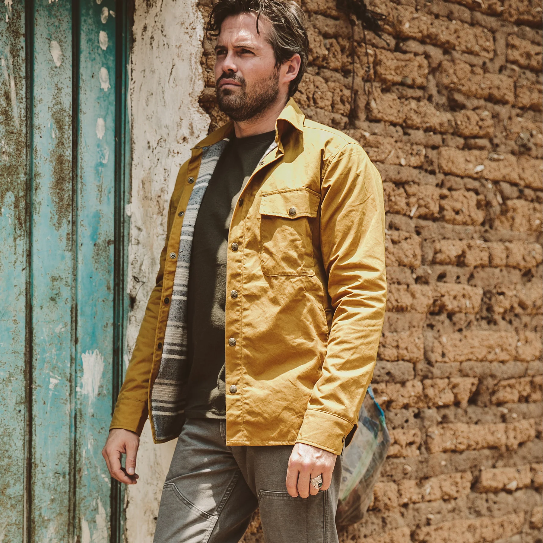 The Chore Jacket in Mustard Dry Wax Canvas - Image 2