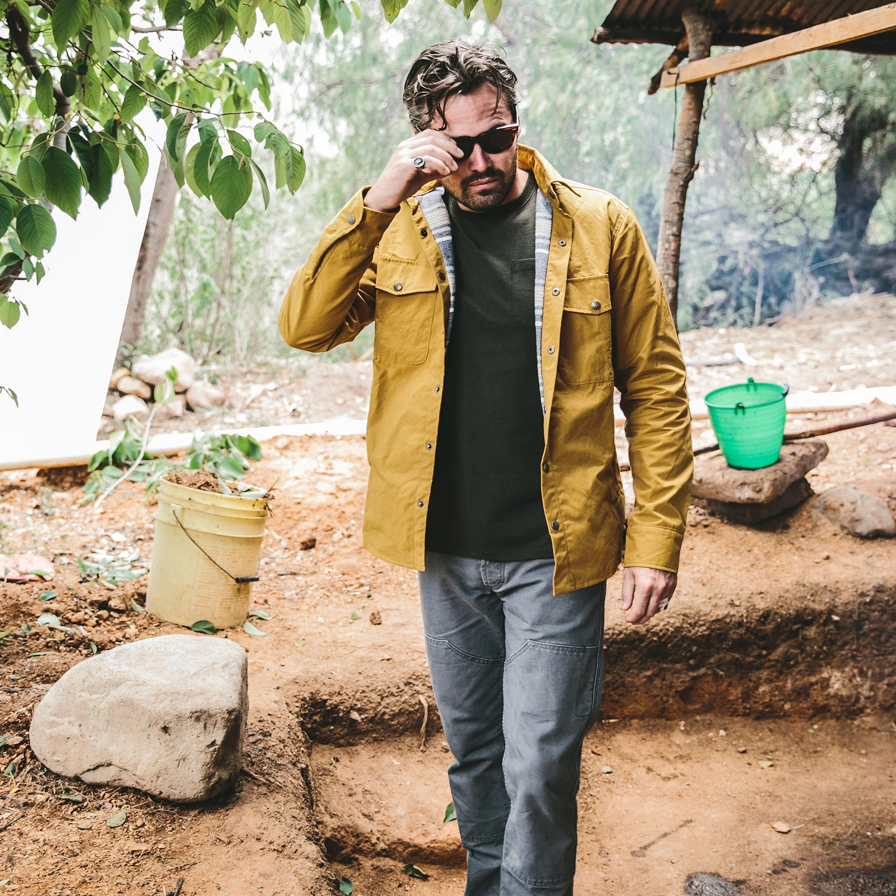 The Chore Jacket in Mustard Dry Wax Canvas - Image 7