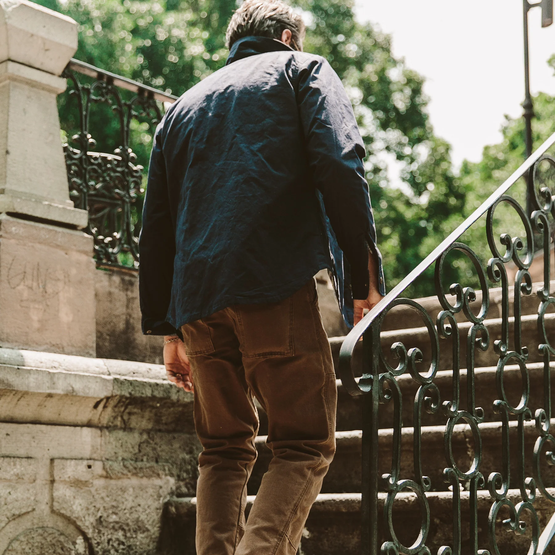 The Chore Jacket in Navy Dry Wax Canvas - Image 4