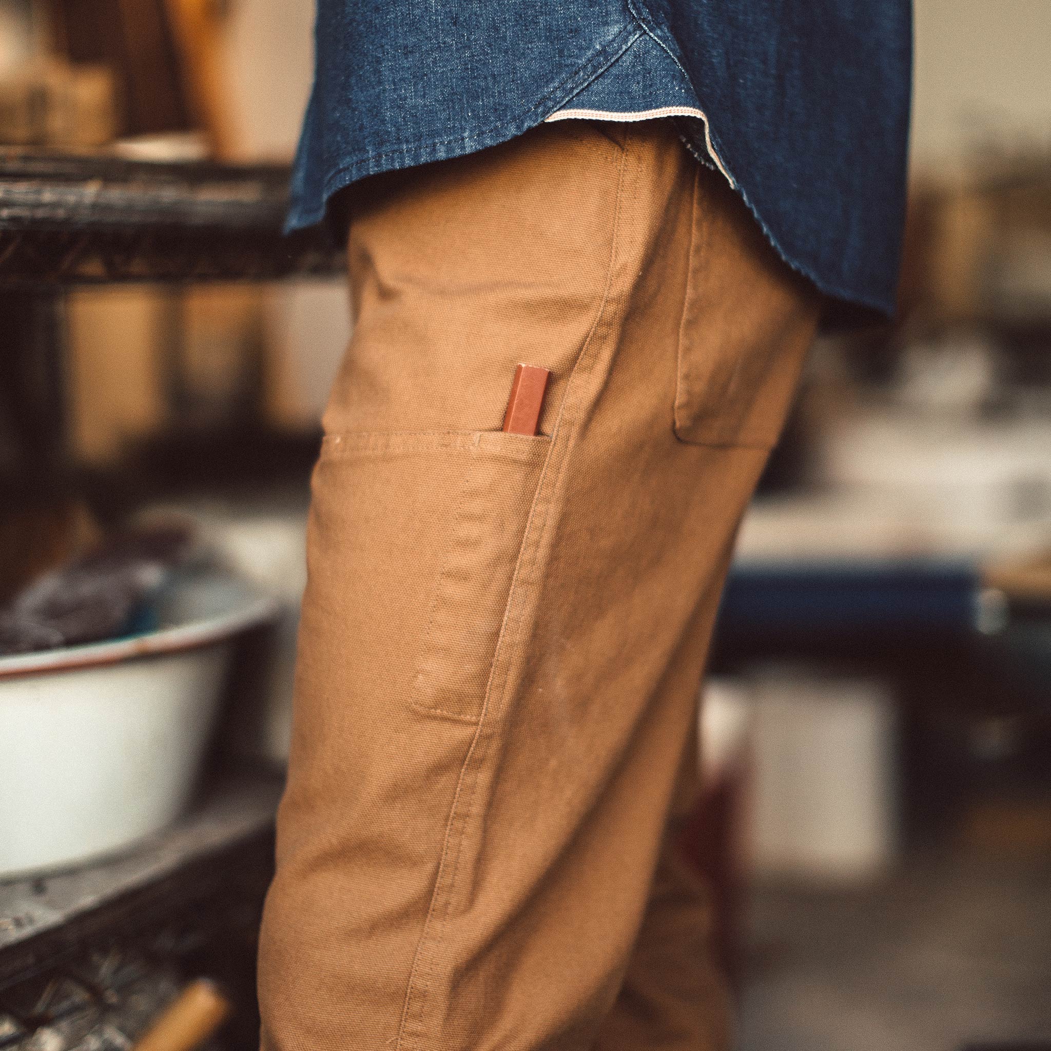 The Chore Pant in Washed Camel - Image 3