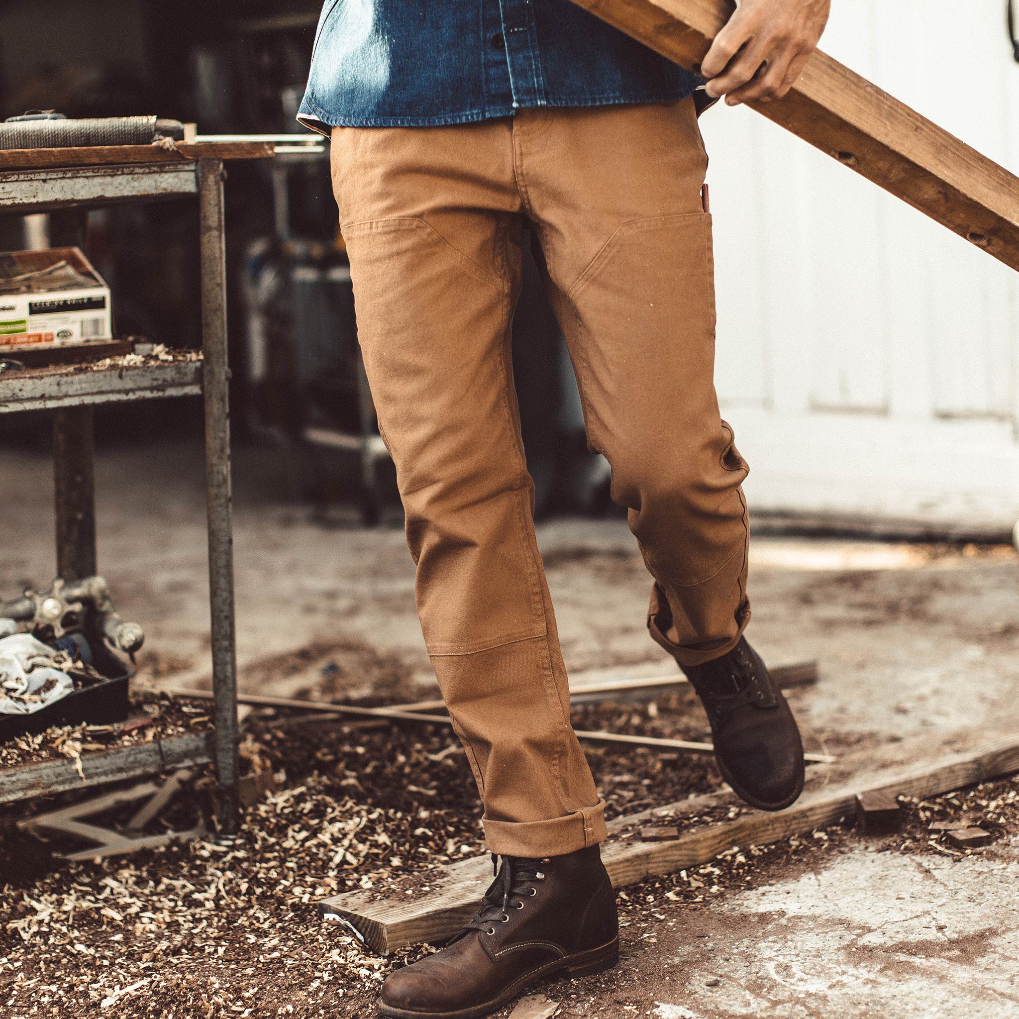 The Chore Pant in Washed Camel - Image 4
