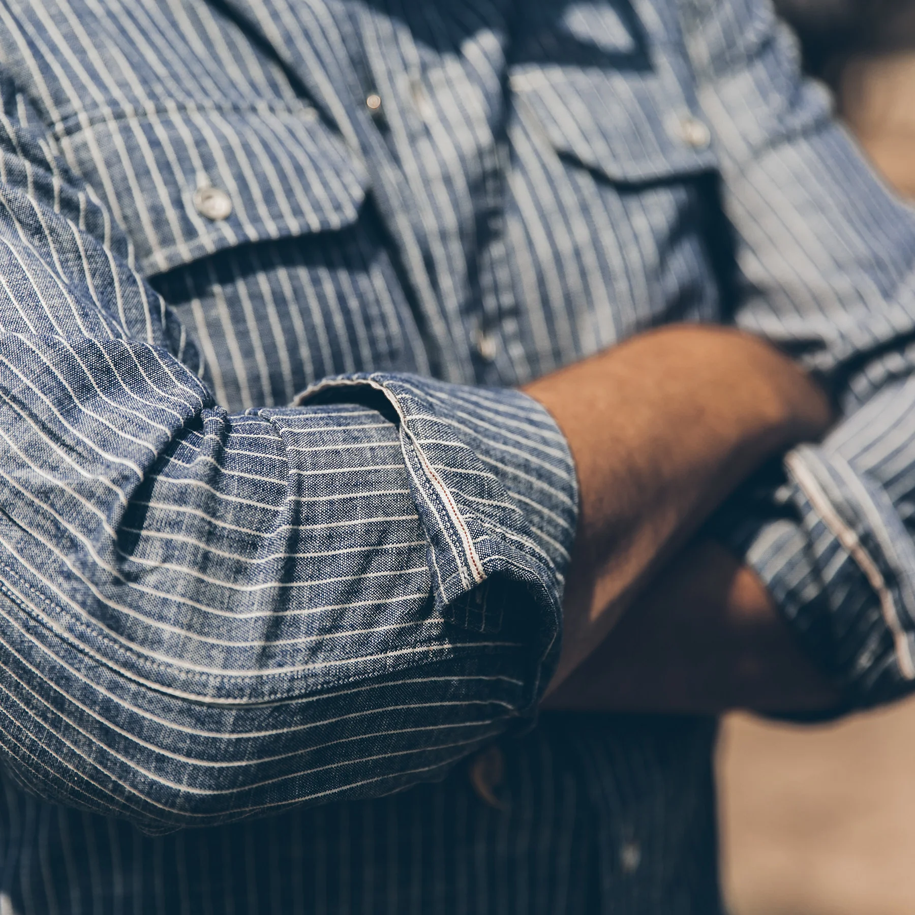 The Chore Shirt in Indigo Striped Chambray - Image 5