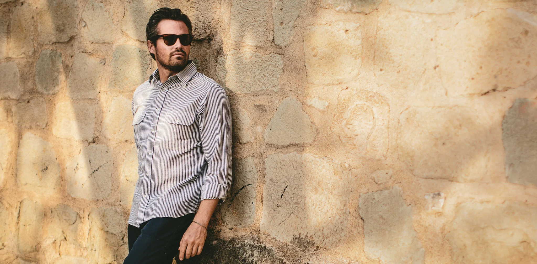 The Chore Shirt in Natural Striped Chambray - Image 8