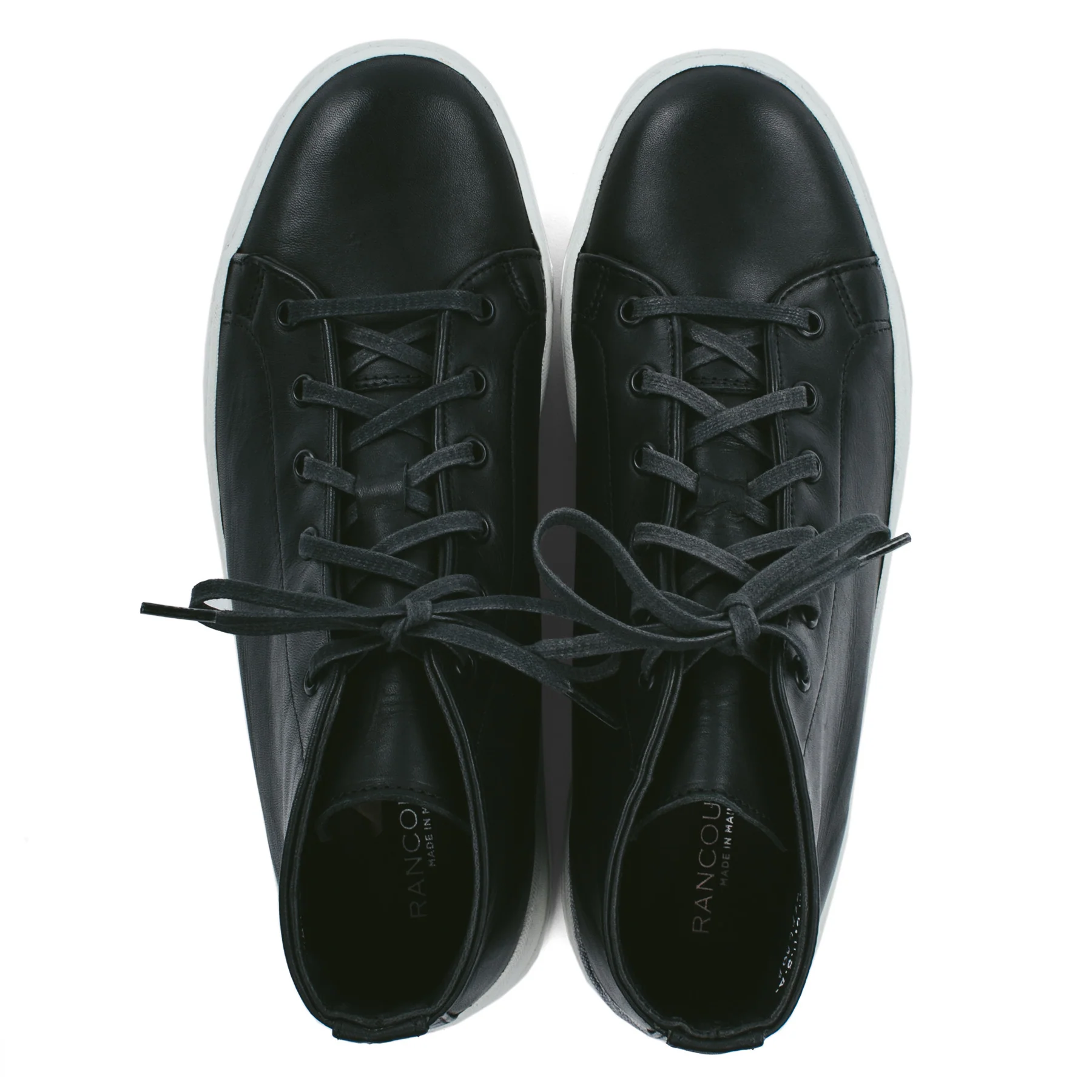 The Court Classic Mid in Black Leather - Image 3