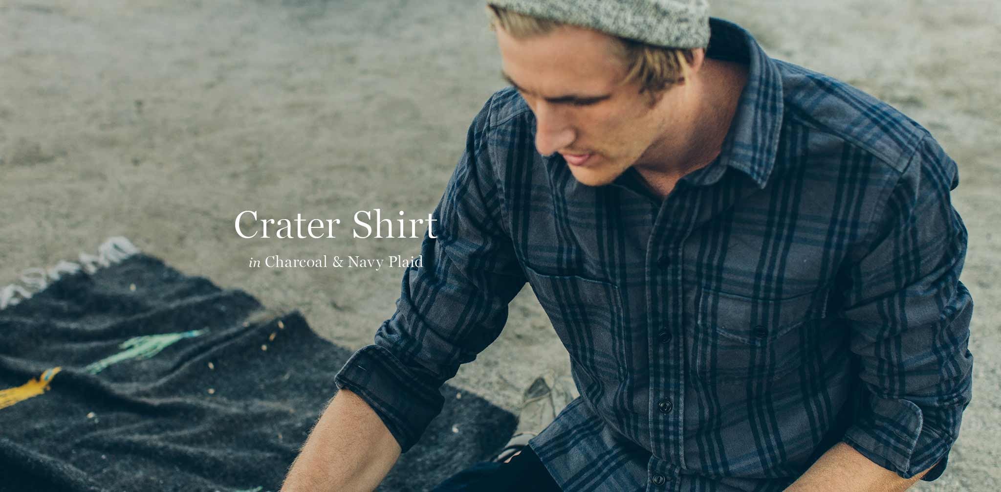 The Crater Shirt in Charcoal & Navy Plaid - Image 8