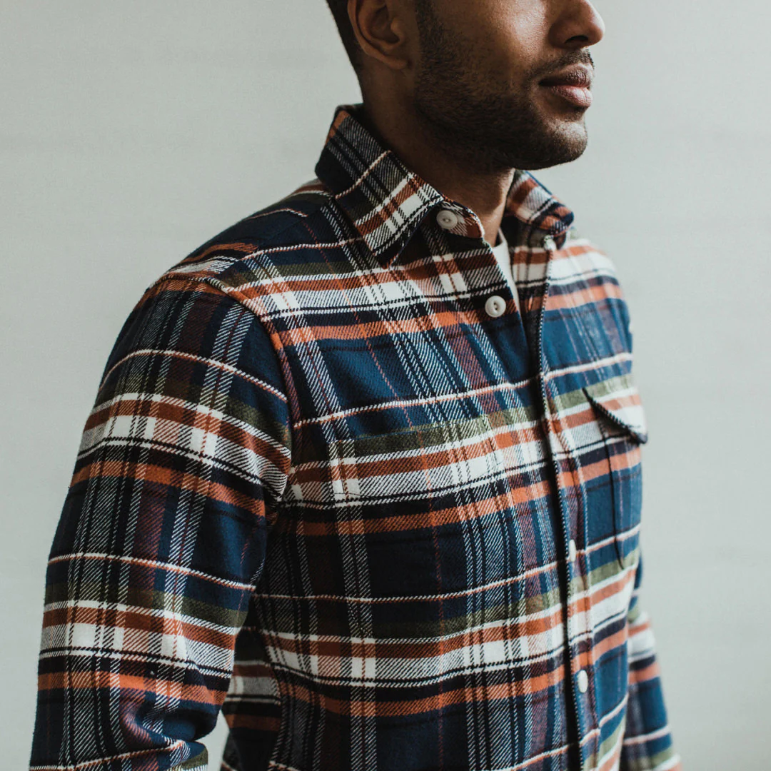 The Crater Shirt in Navy Plaid - Image 3