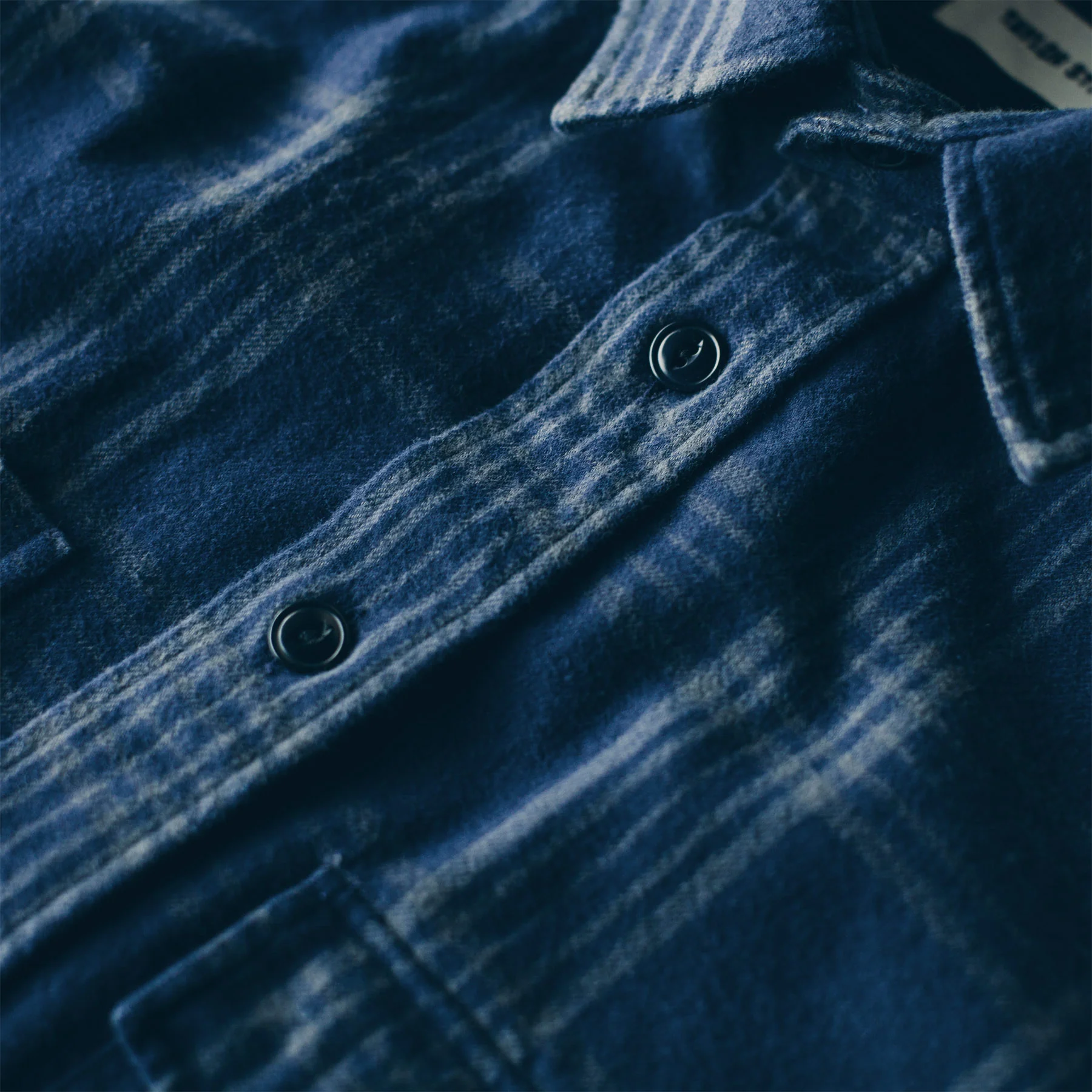 The Crater Shirt in Navy & Charcoal Plaid - Image 6