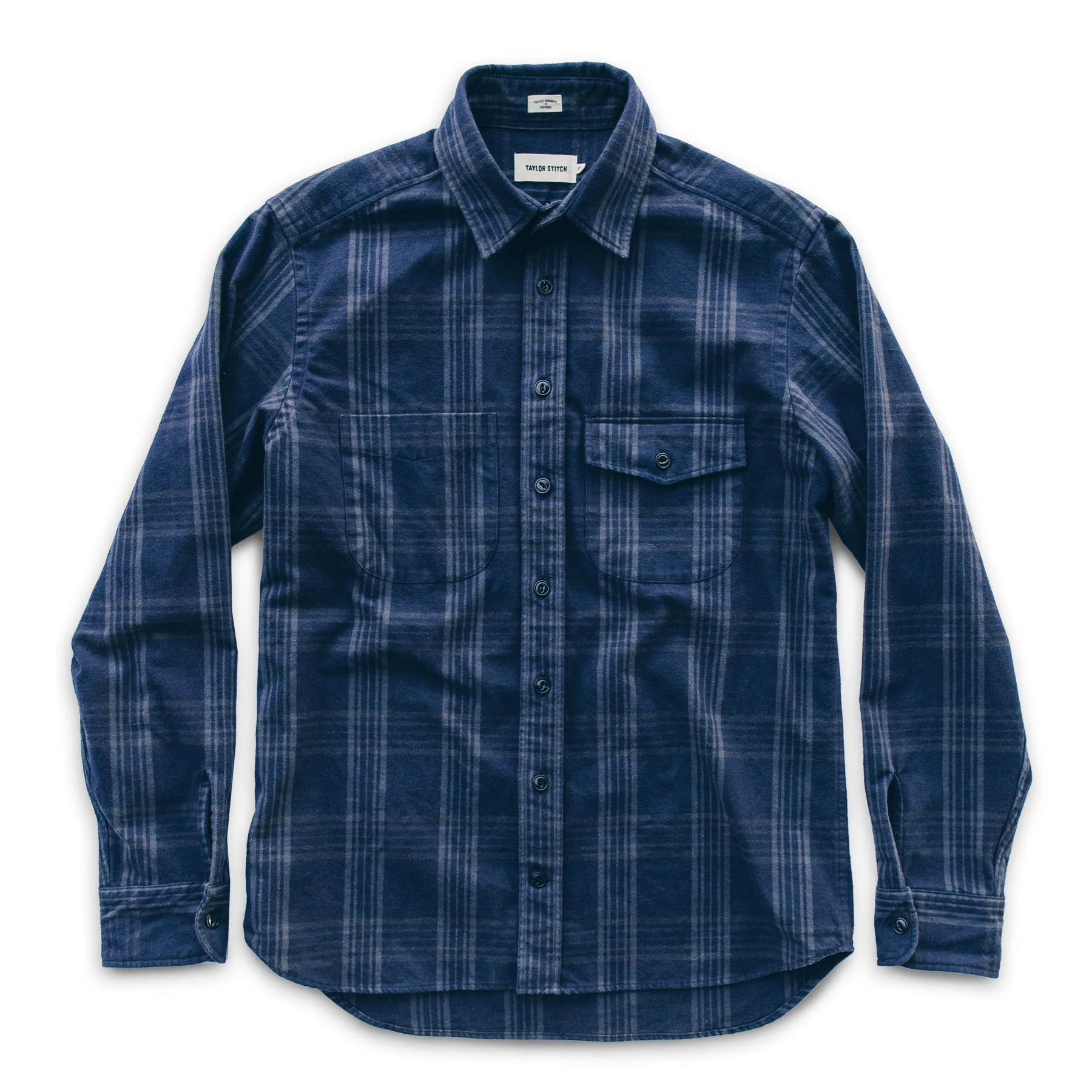 The Crater Shirt in Navy & Charcoal Plaid - Image 7