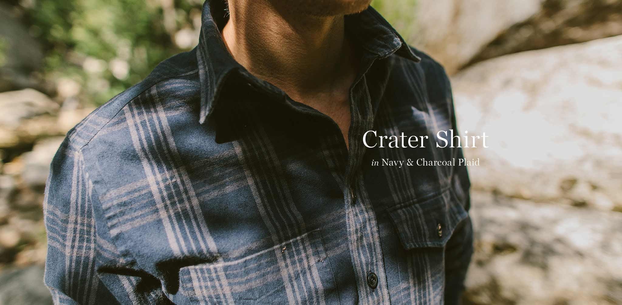 The Crater Shirt in Navy & Charcoal Plaid - Image 8