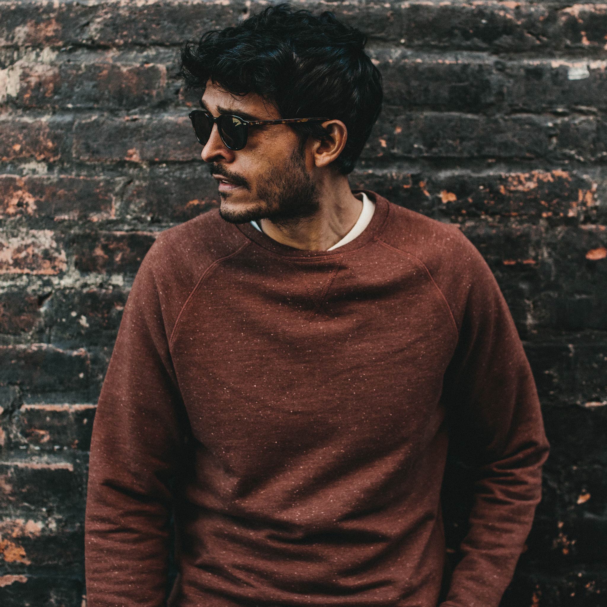The Crewneck in Rust Donegal Terry - Image 2