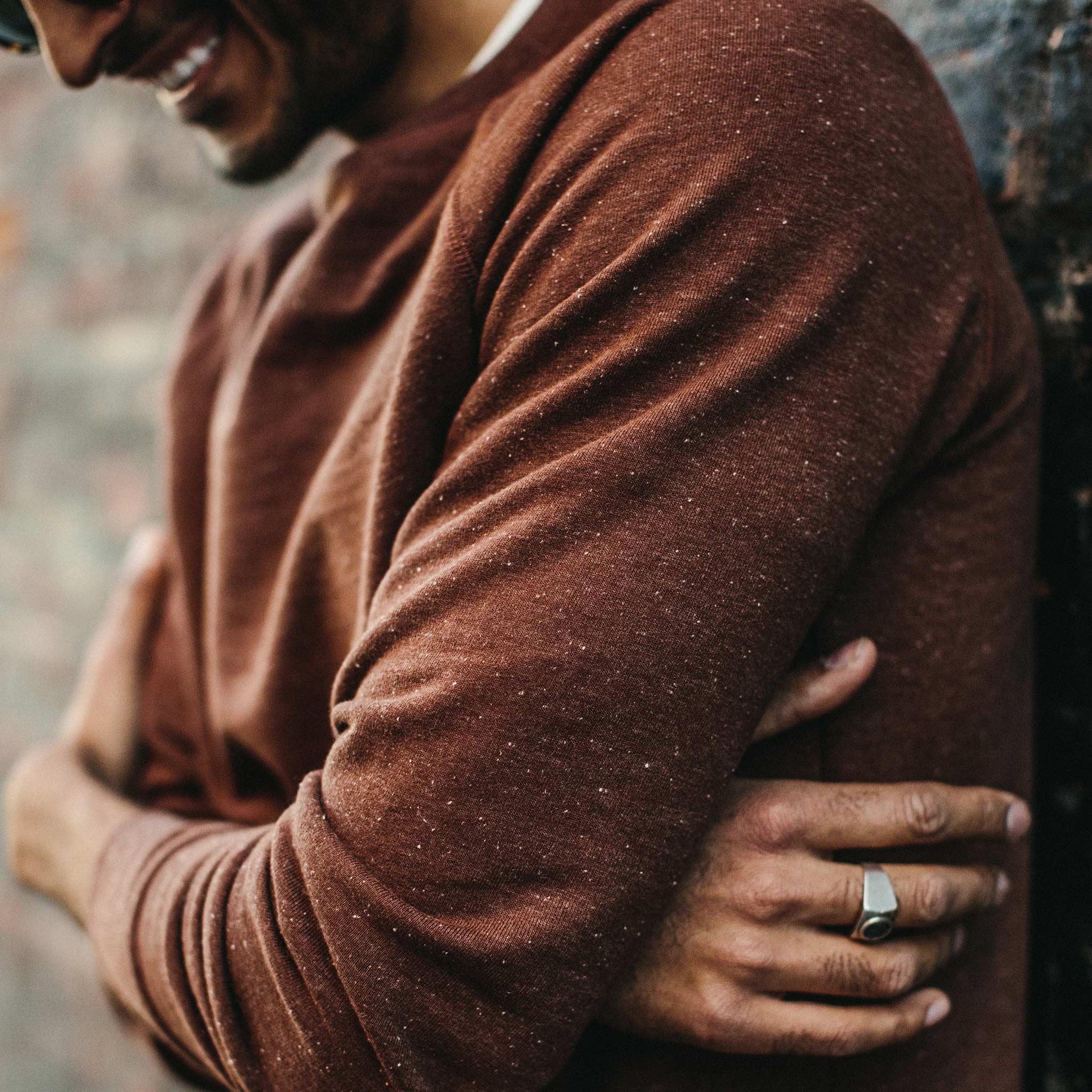 The Crewneck in Rust Donegal Terry - Image 3