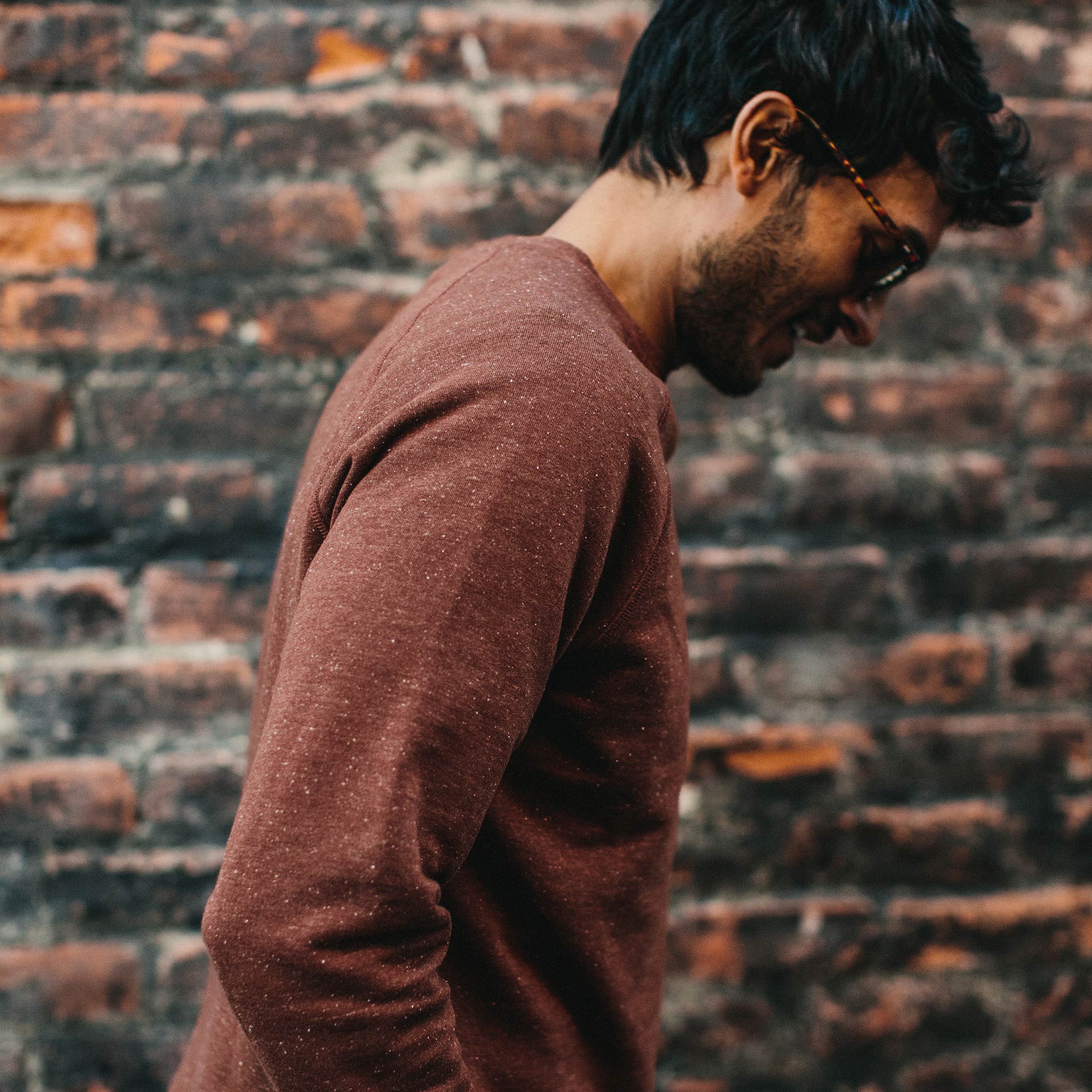 The Crewneck in Rust Donegal Terry - Image 5