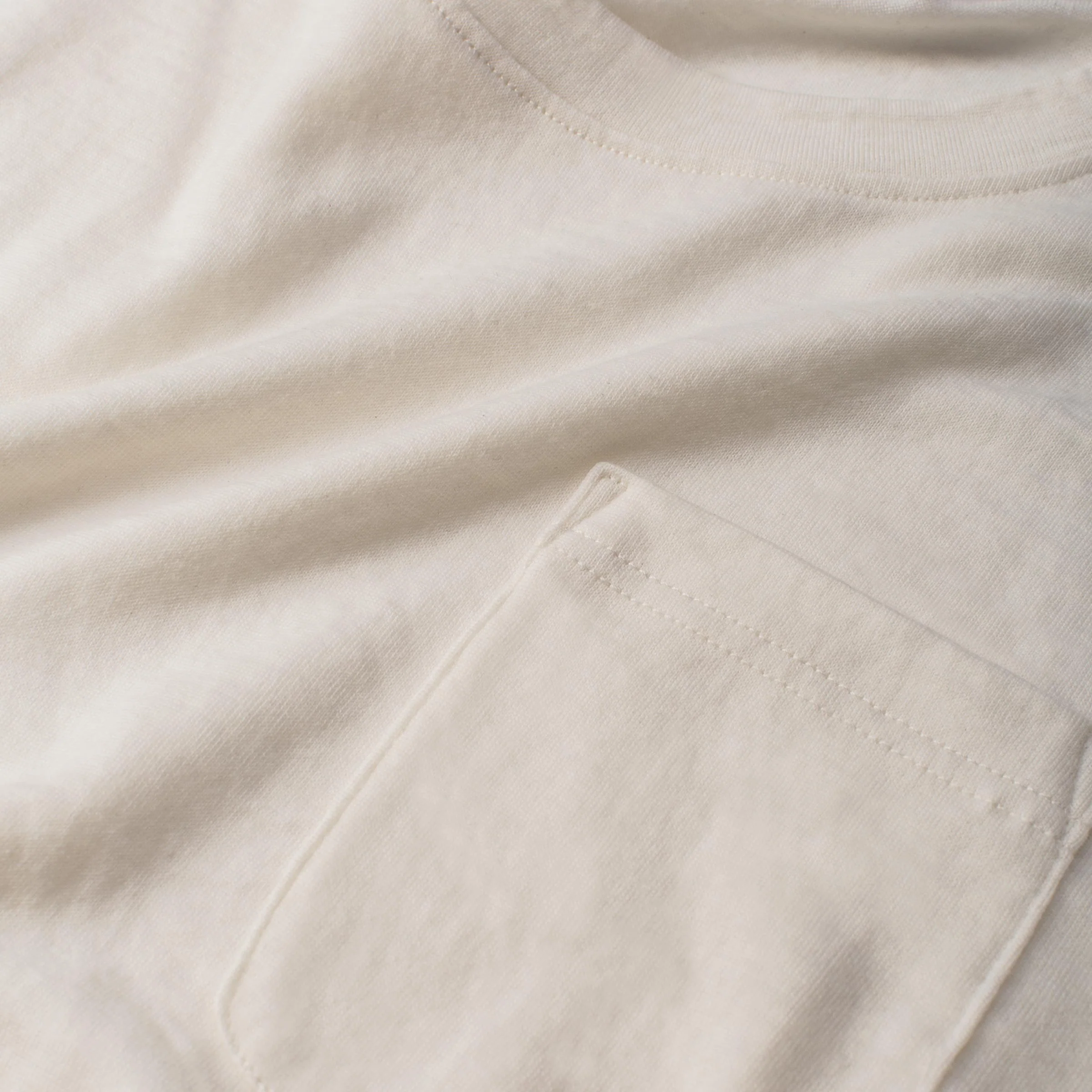 The Crewneck Pocket Tee in Natural Merino - Image 4