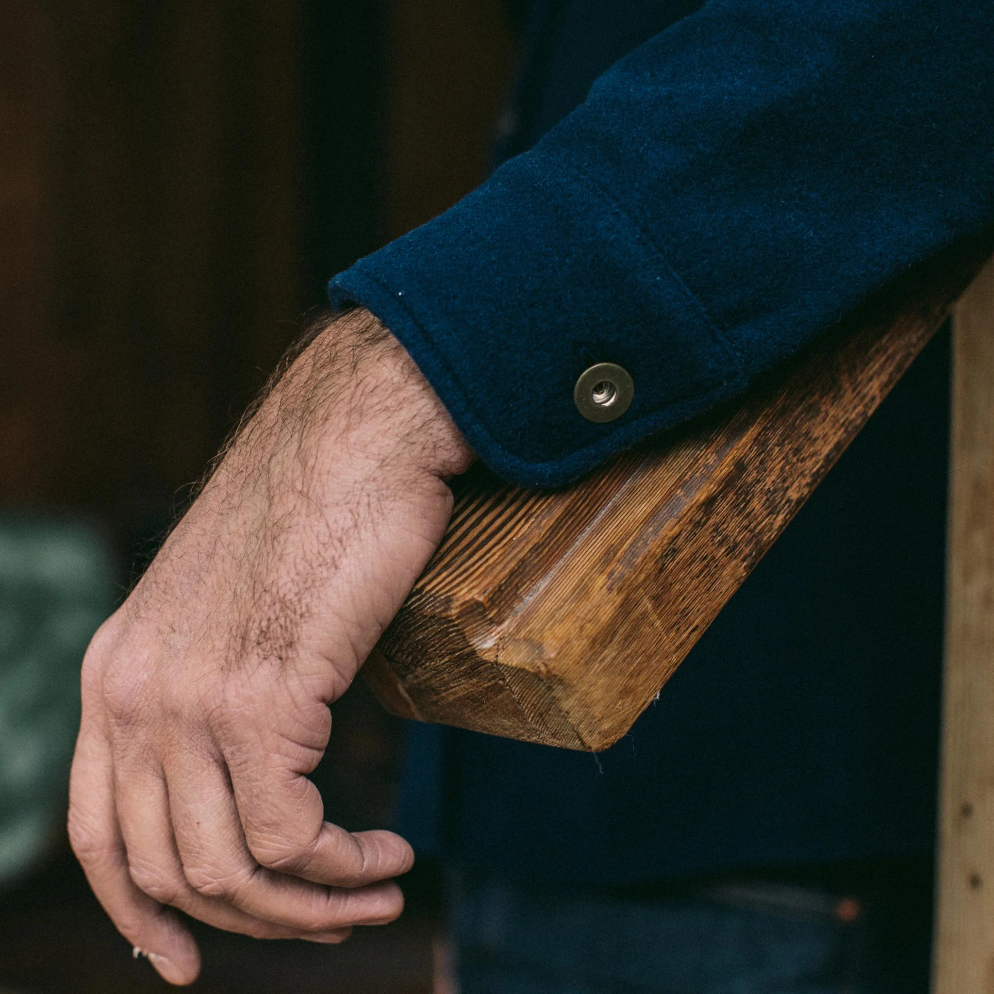 The Explorer Shirt in Navy Boiled Wool - Image 5