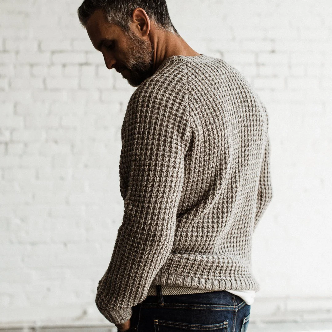 The Fisherman Sweater in Natural Waffle - Image 4