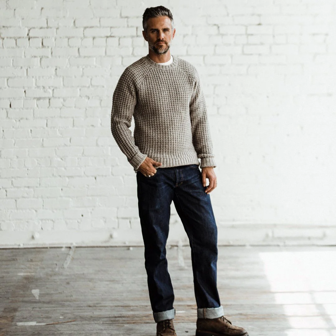 The Fisherman Sweater in Natural Waffle - Image 5