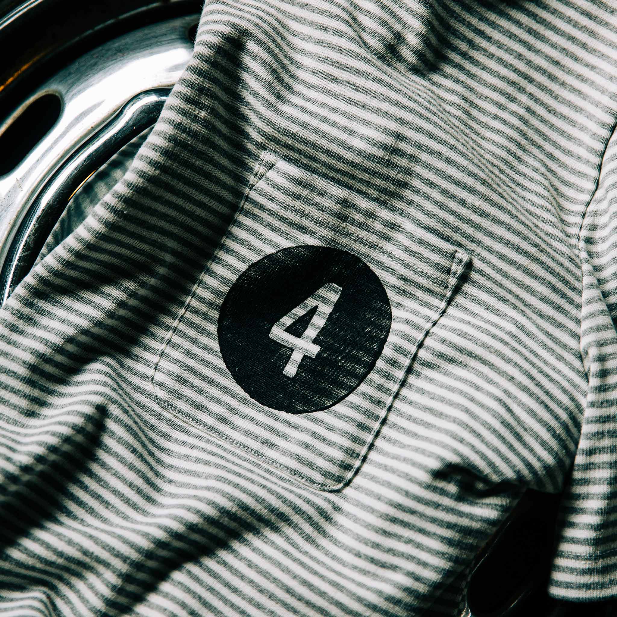 The Fourtillfour Heavy Bag Tee in Ash Stripe - Image 4