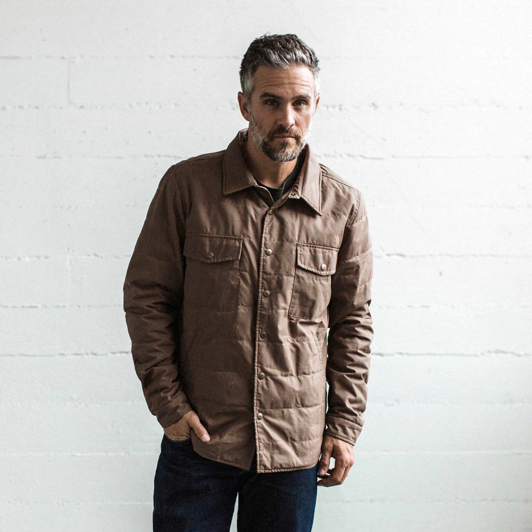 The Garrison Shirt Jacket in British Khaki Dry Wax - Image 3