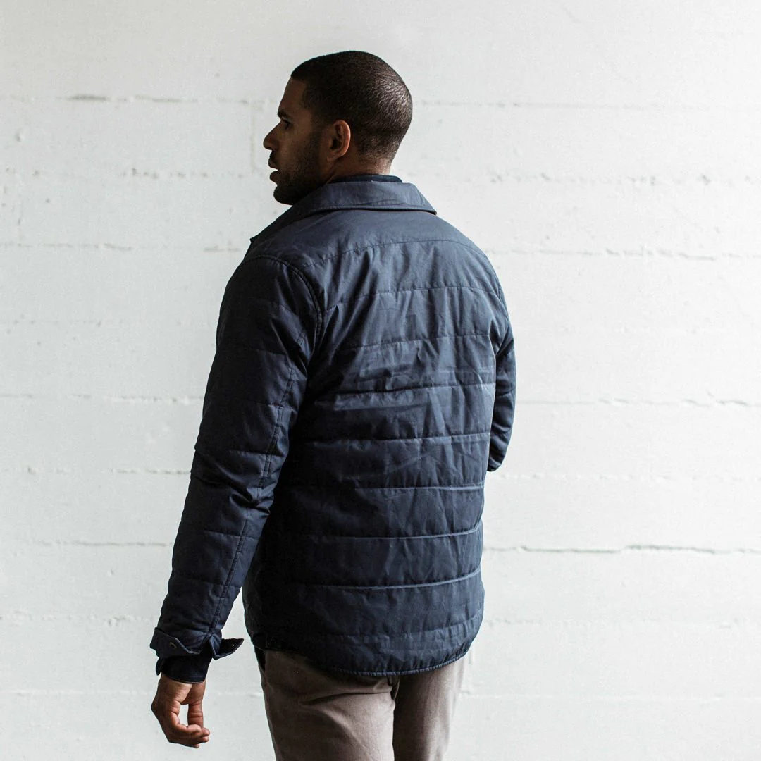 The Garrison Shirt Jacket in Navy Dry Wax - Image 3