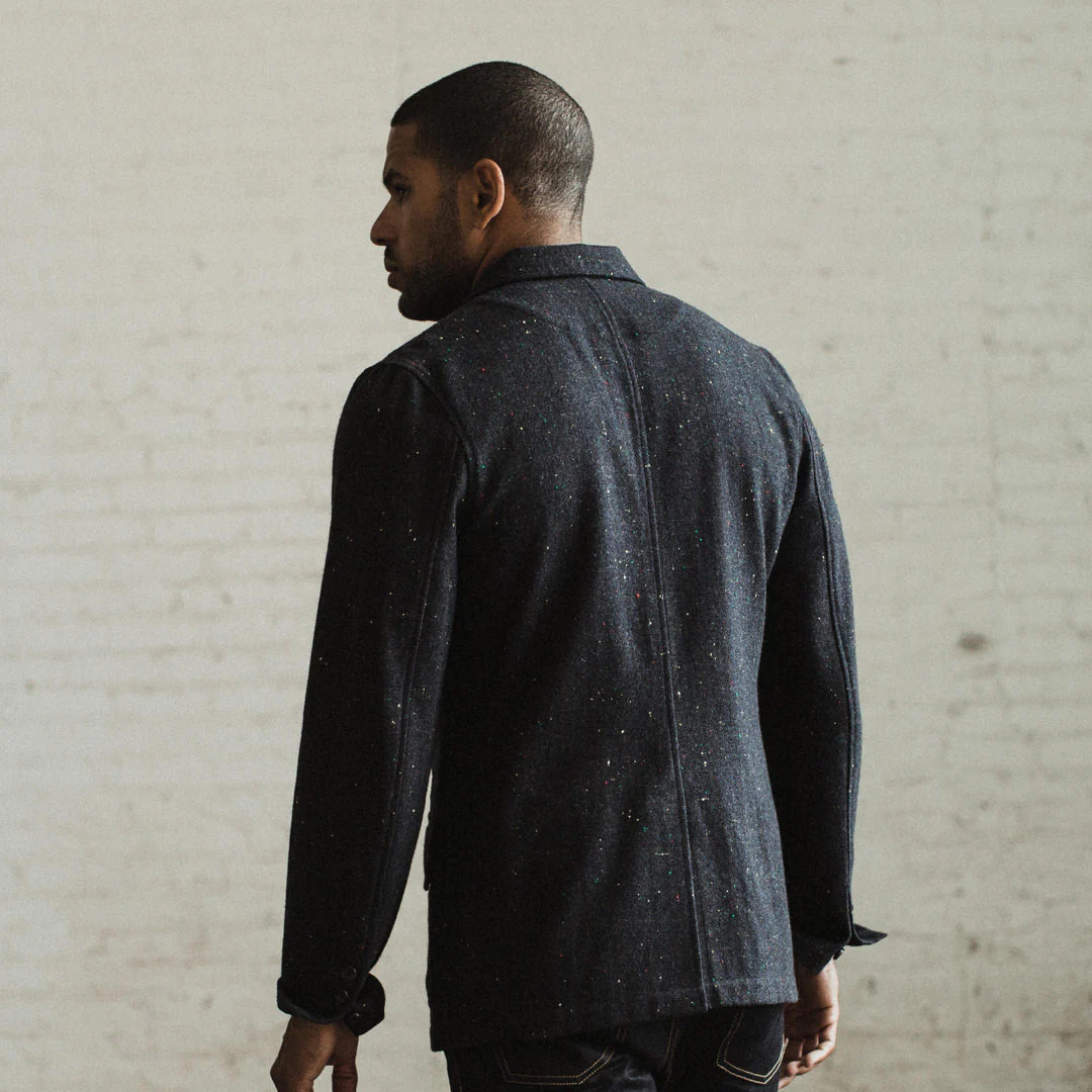 The Gibson Jacket in Navy Windowpane Donegal - Image 3