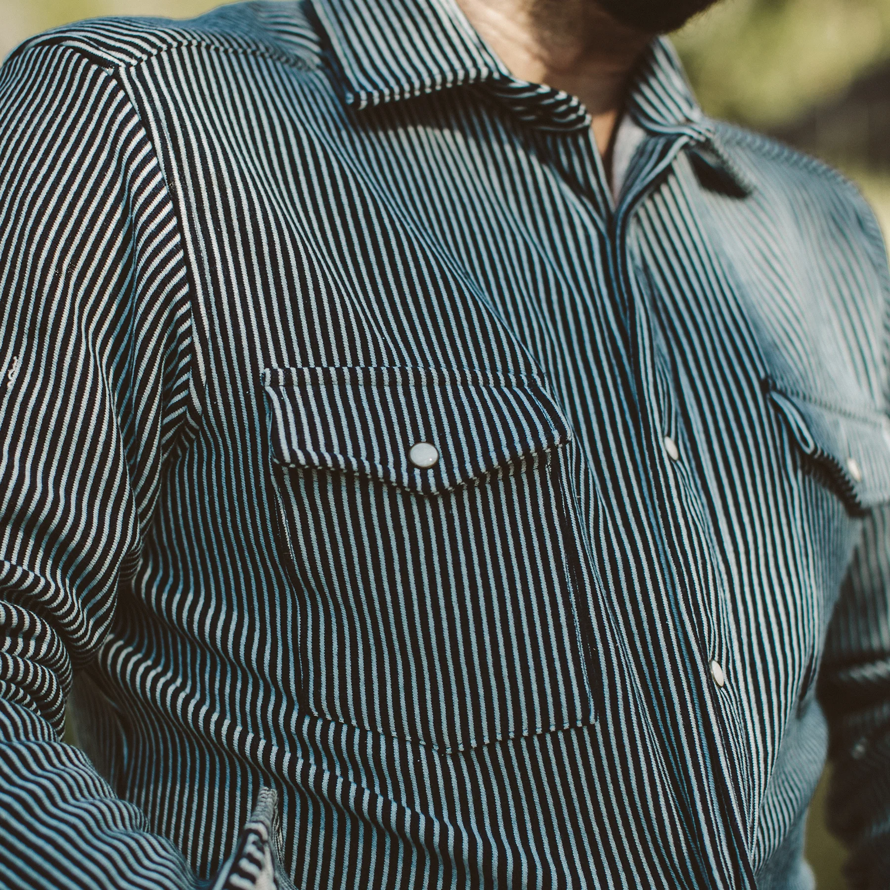 The Glacier Shirt in Hickory Stripe French Terry - Image 3