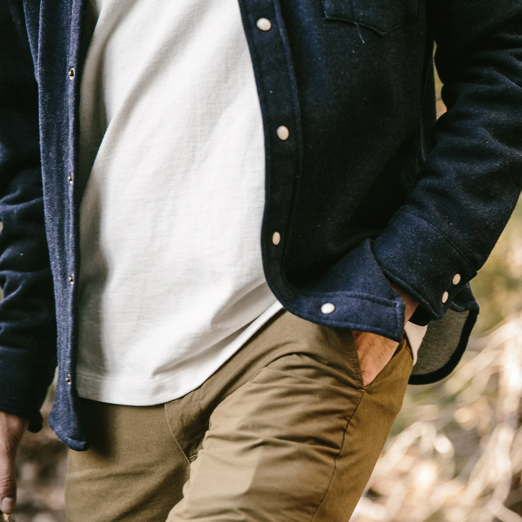 The Glacier Shirt in Indigo French Terry - Image 3