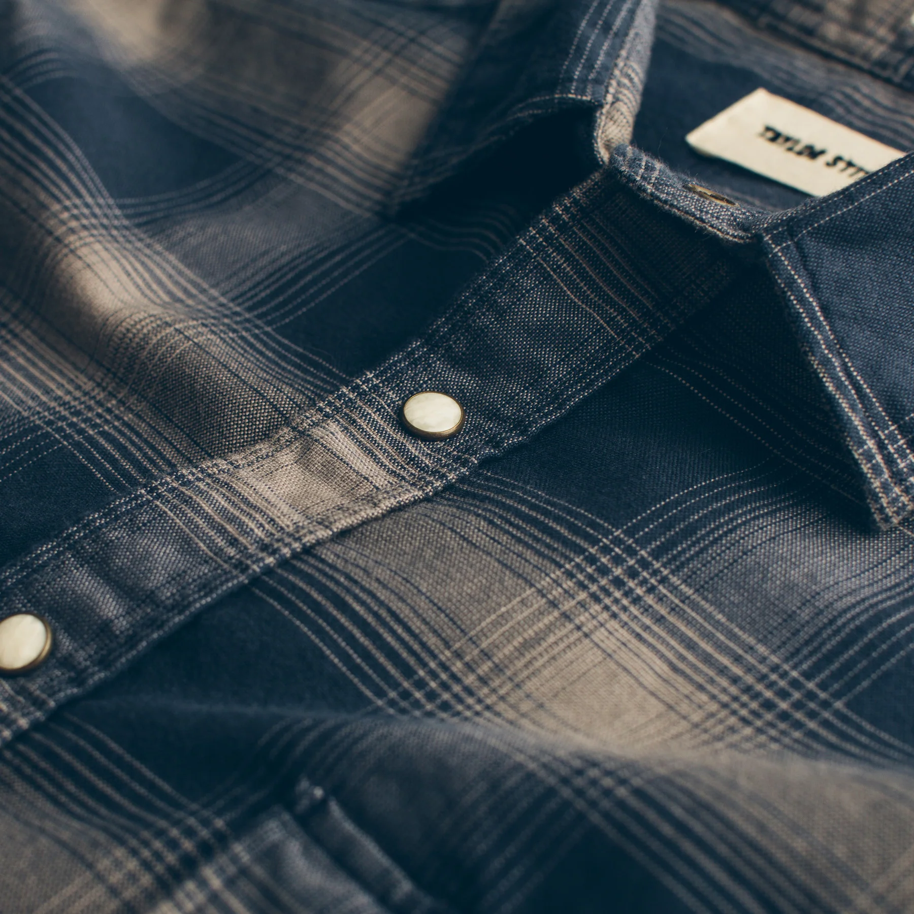 The Glacier Shirt in Navy & Grey Shadow Plaid - Image 3