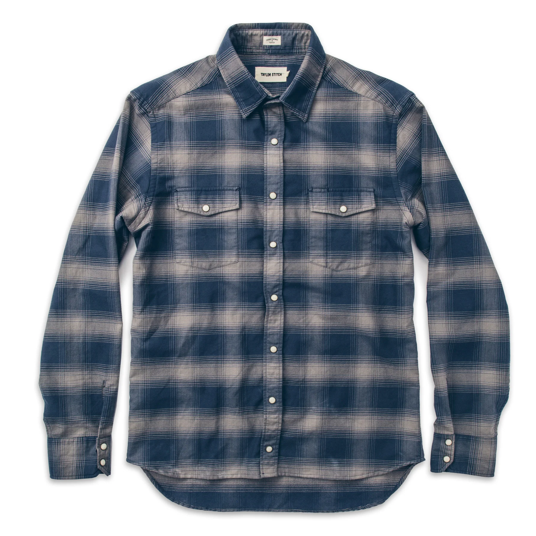 The Glacier Shirt in Navy & Grey Shadow Plaid - Image 4