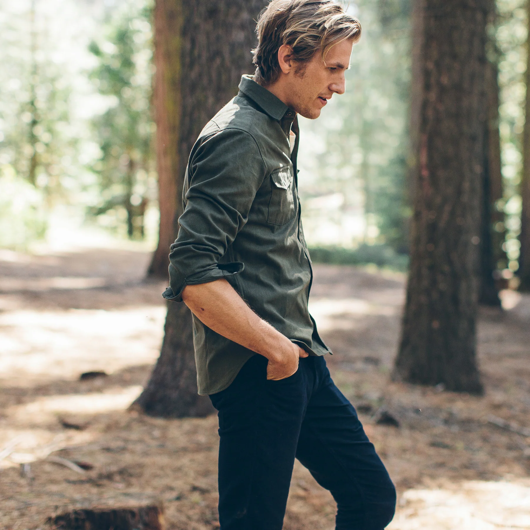 The Glacier Shirt in Olive Twill - Image 2