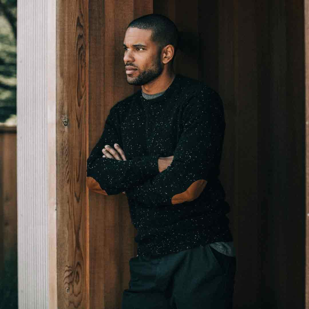 The Hardtack Sweater in Black Yak Donegal - Image 4
