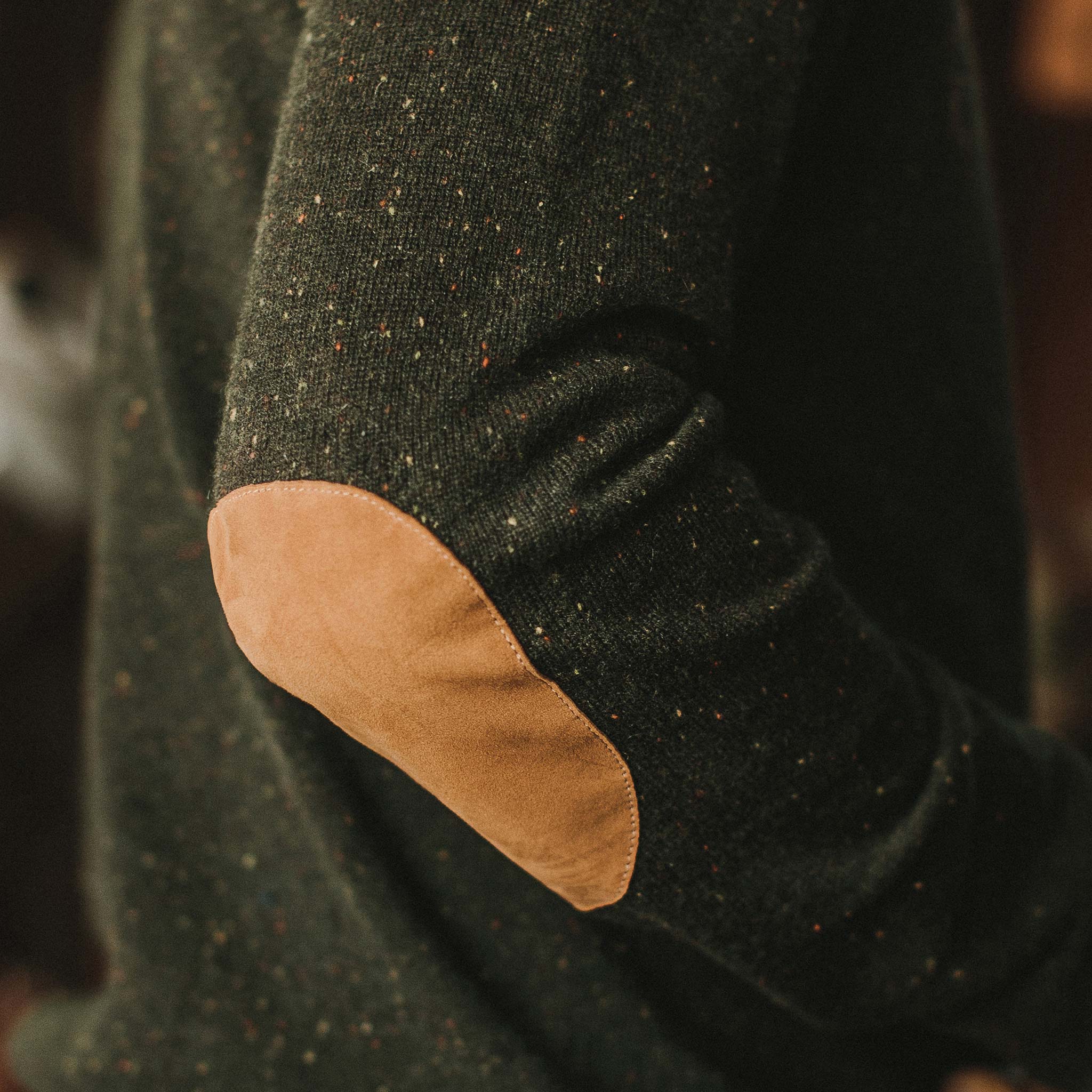 The Hardtack Sweater in Olive Cashmere Donegal - Image 5