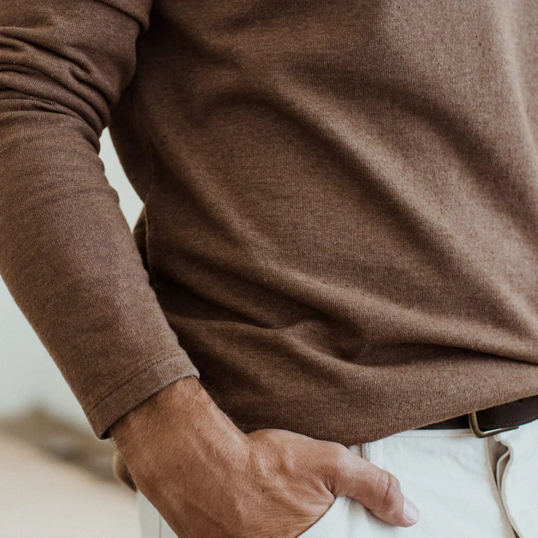 The Heavy Bag Henley in Fatigue Brown - Image 4