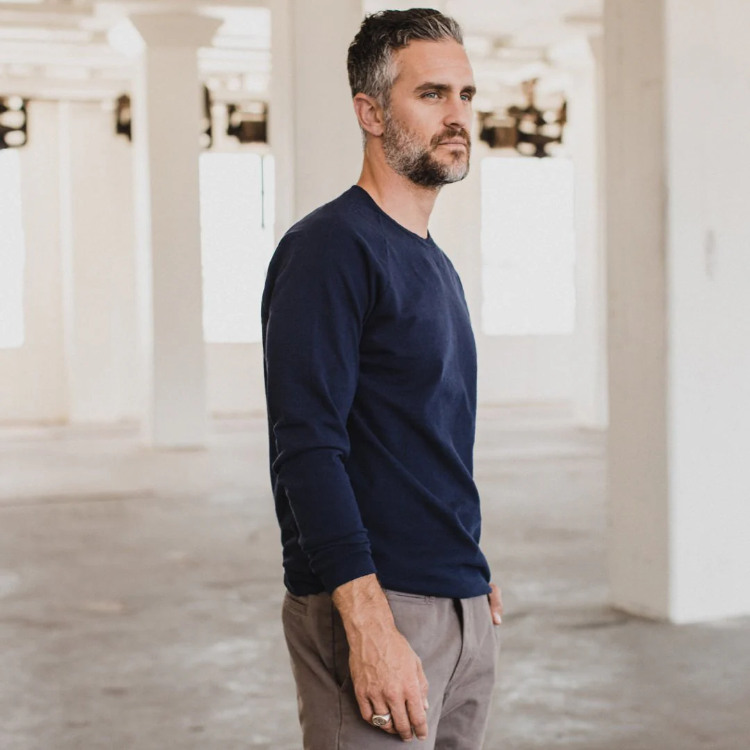 The Heavy Bag Long Sleeve in Navy - Image 3