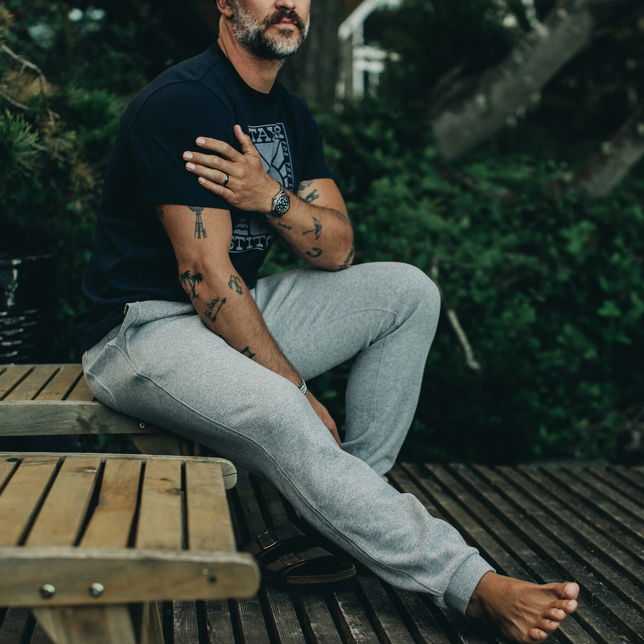 The Heavy Bag Pant in Heather Grey Fleece - Image 6