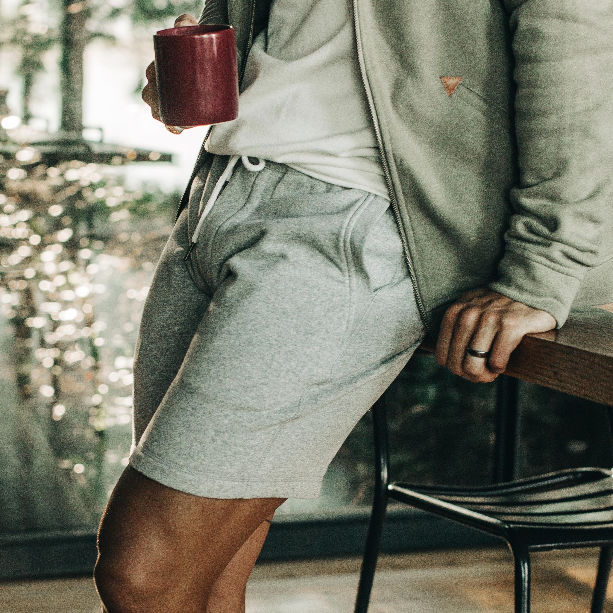 The Heavy Bag Short in Heather Grey Fleece - Image 5