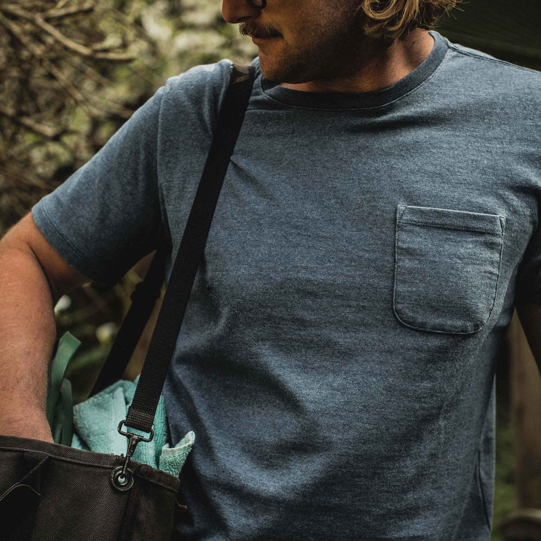The Heavy Bag Tee in Dusty Blue - Image 4