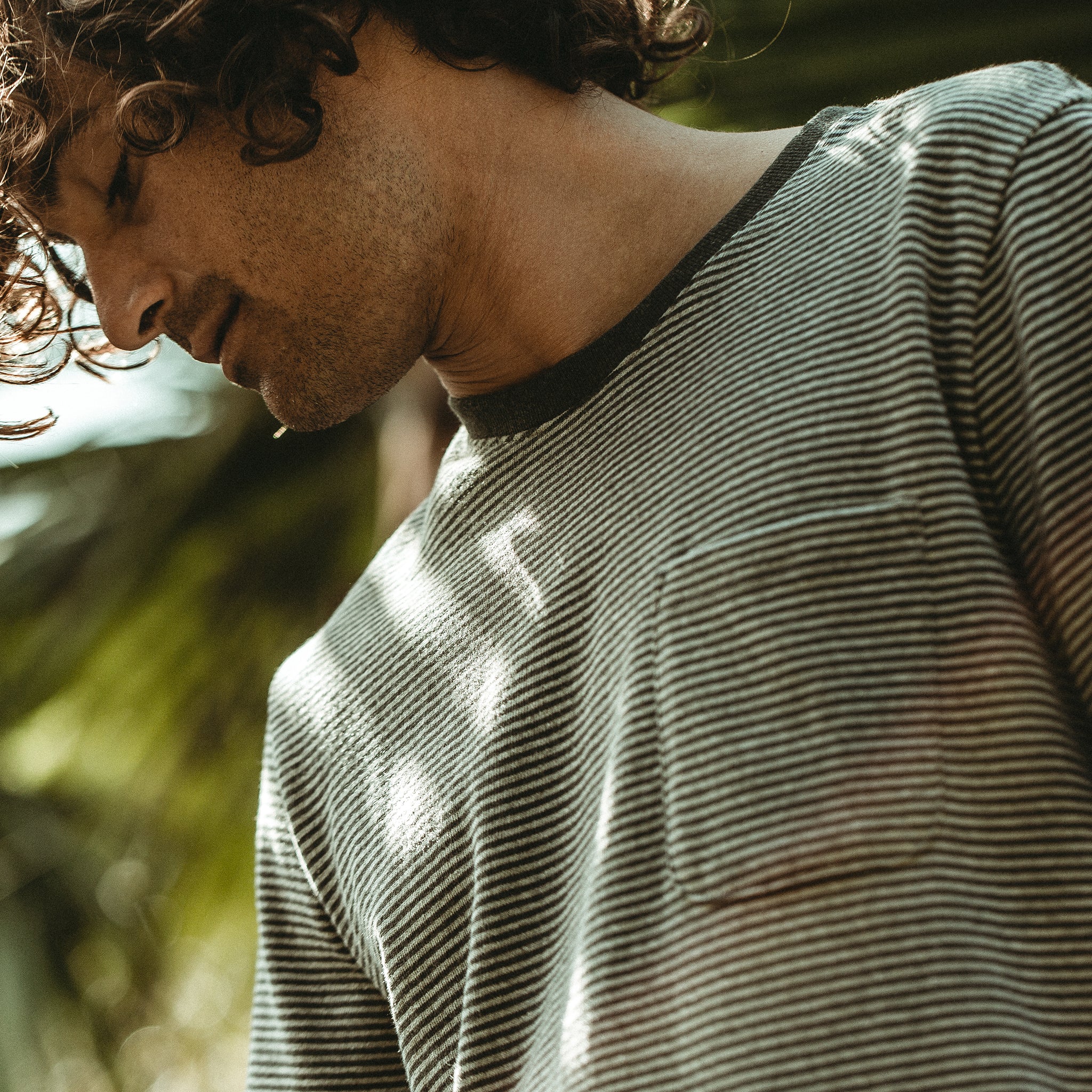 The Heavy Bag Tee in Grey Stripe - Image 6
